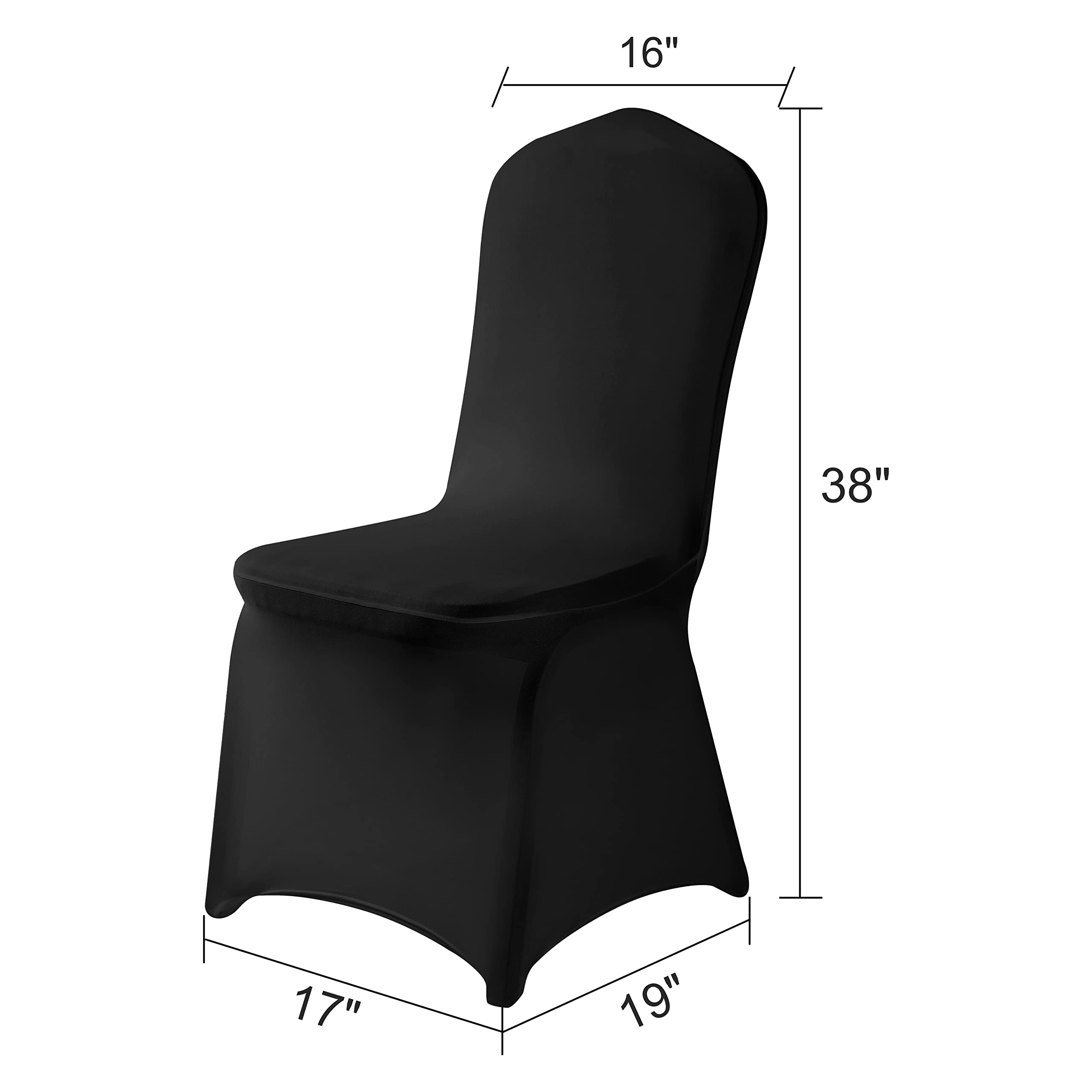 100PCS Stretch Spandex Chair Covers - Washable & Removable Elastic Chair Protectors for Living Room, Party, Banquet, Wedding Events - Perfect for Hotels, Restaurants & Home Decor (Black)