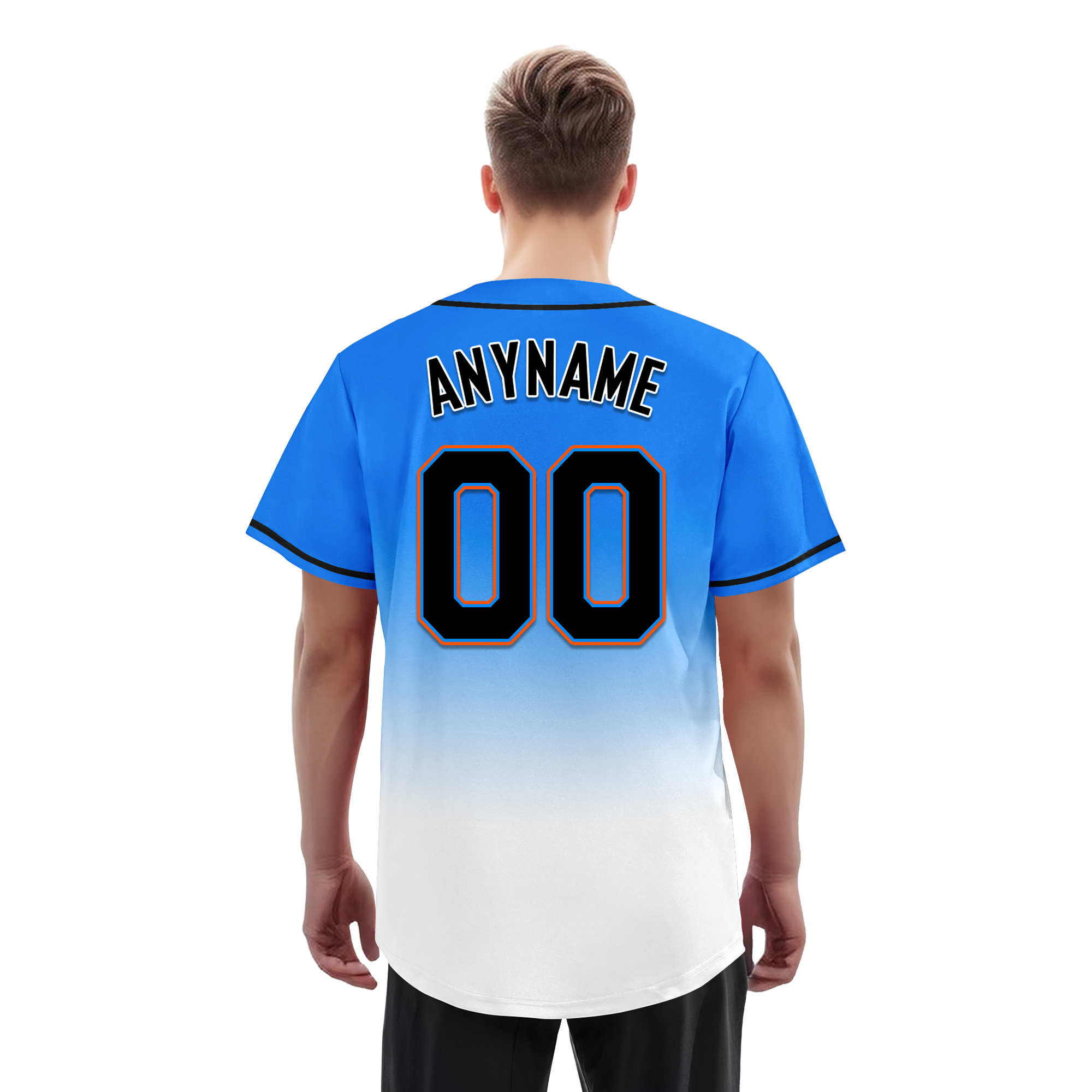 Custom Blue White Fade Personalized Baseball Jersey - Authentic & Fashionable BSBJ01 D0a70ef for Sports Fans, Team Events & Casual Wear