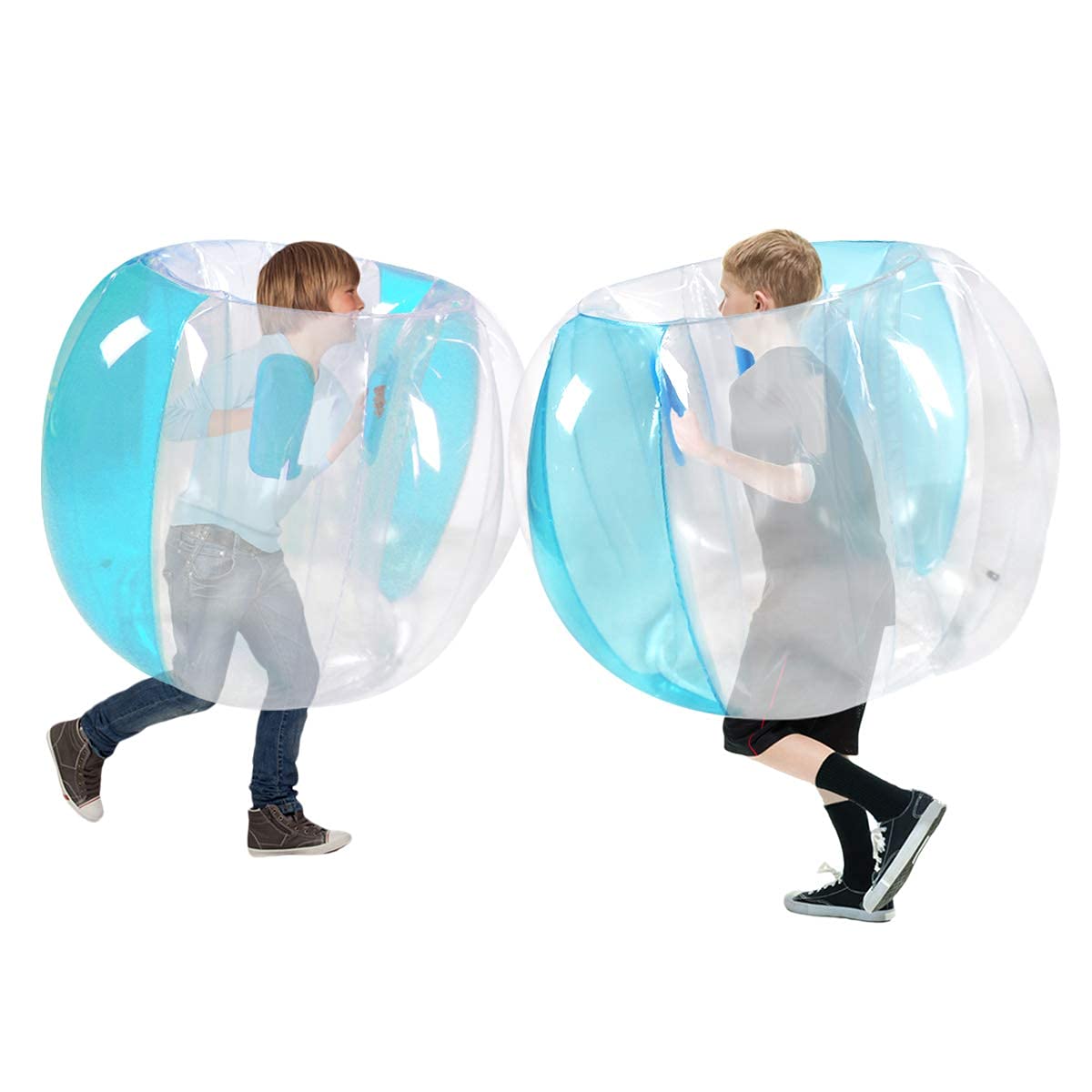 **2-Piece Kids Sumo Balls Set - 36 Inch Bumper Bounce Toys for Outdoor Play, Team Games, and Lawn Activities (Blue+Blue) - Perfect for Backyard Fun, Birthday Parties, and School Events**