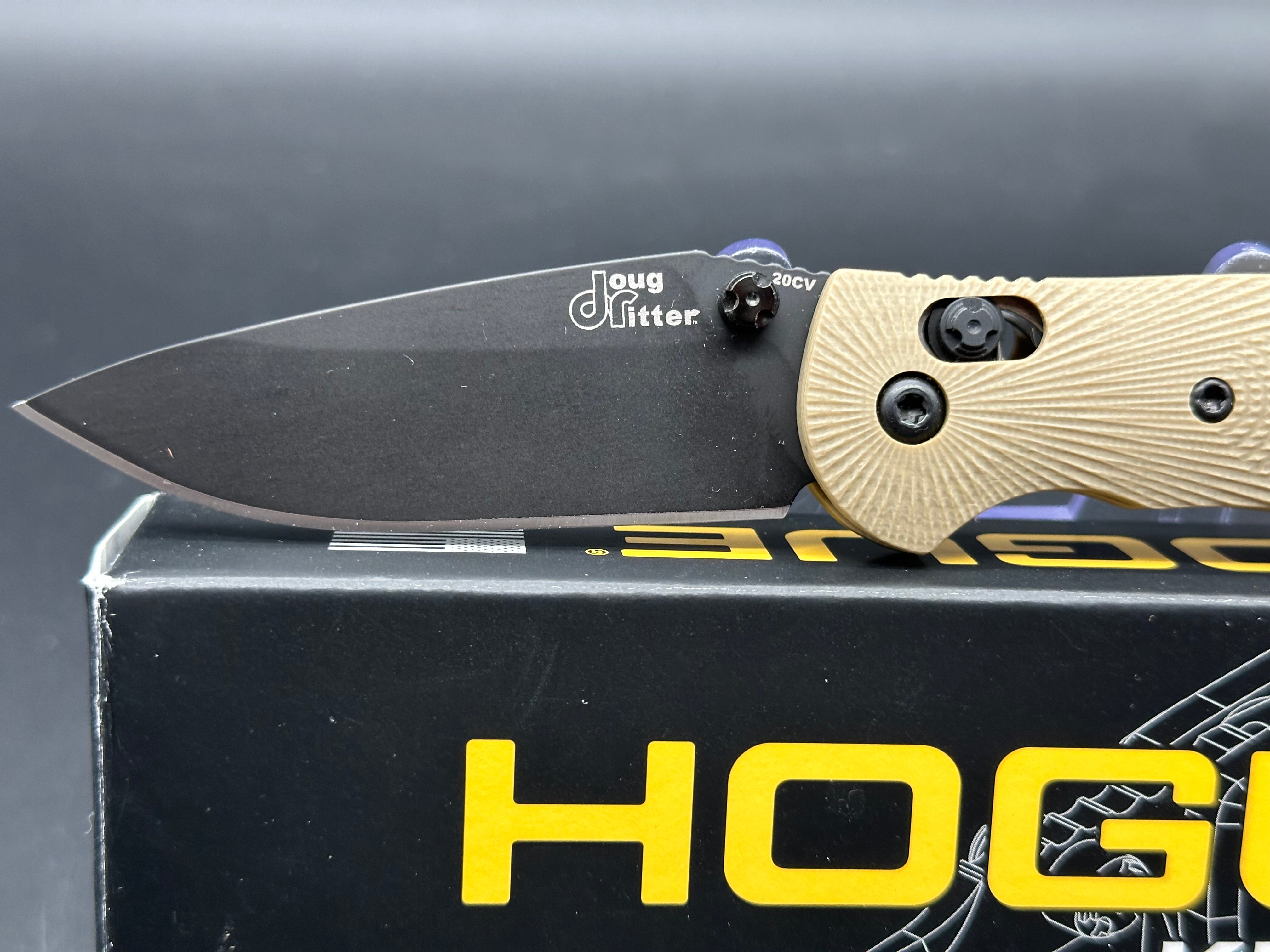 Hogue Ritter RSK Mini Knife with FDE G10 Scales & 20CV Black Blade - Perfect for EDC, Outdoor Adventures, and Tactical Use