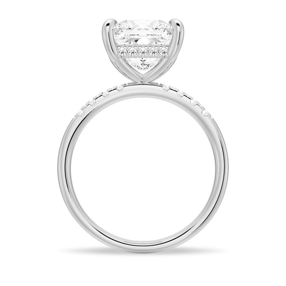 Princess Cut Hidden Halo Moissanite Engagement Ring Set with Matching Men's Wedding Band - Perfect for Proposals, Anniversaries & Couple's Jewelry Gifts
