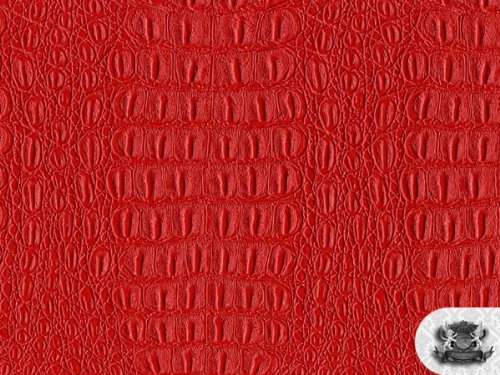 Premium Faux Crocodile Leather Fabric by The Yard - Red Vinyl PU Leather for DIY Upholstery, Handbags, Shoes & Fashion Accessories