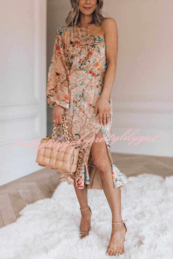 Floral Print One Shoulder Dress for Women | Spring Summer Fashion | Perfect for Weddings, Parties & Date Nights