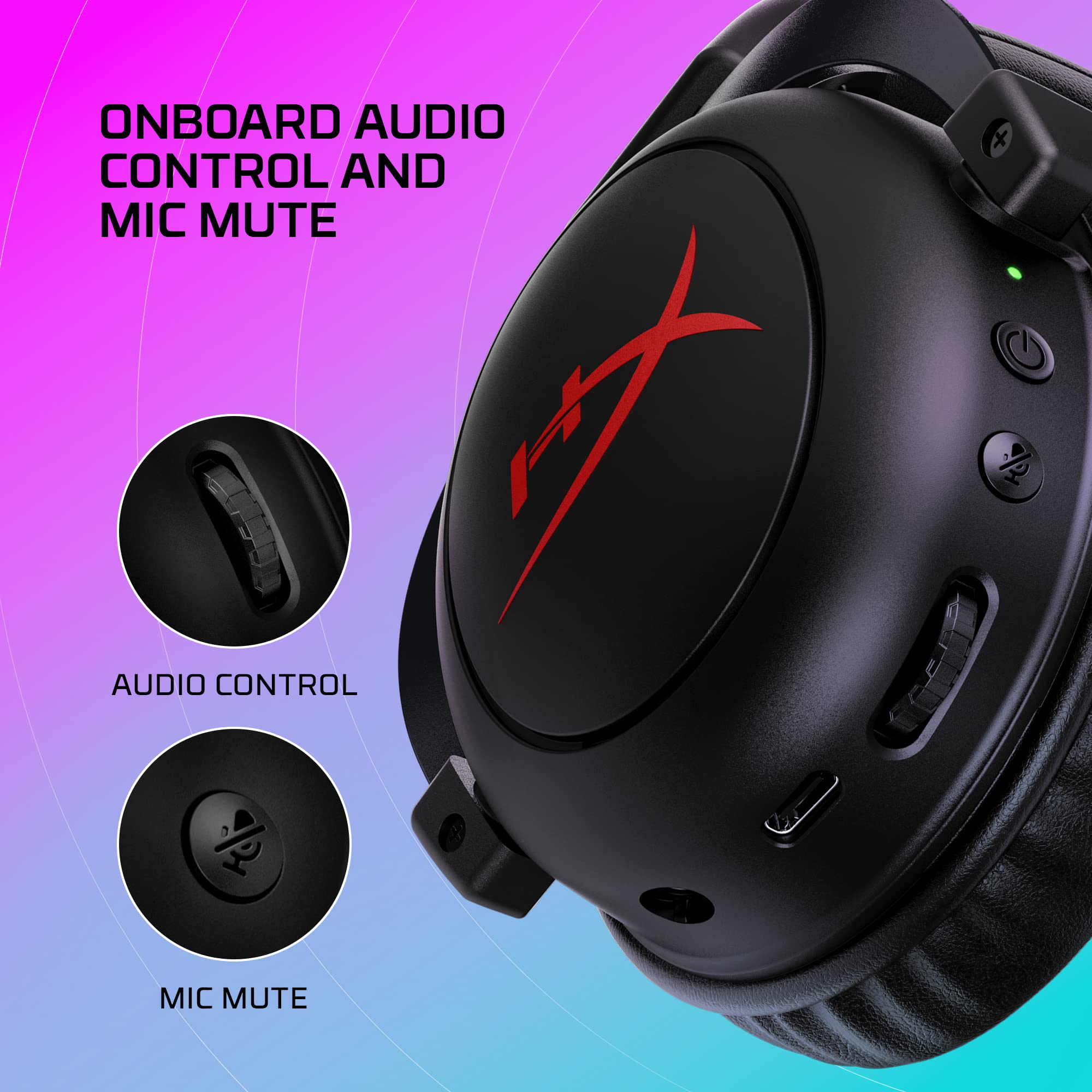 HyperX Cloud II Core Wireless Gaming Headset for PC - DTS Headphone X Spatial Audio, Detachable Noise Cancelling Mic, Memory Foam Ear Cushions (Renewed, Black) - Perfect for Competitive Gaming & Streaming