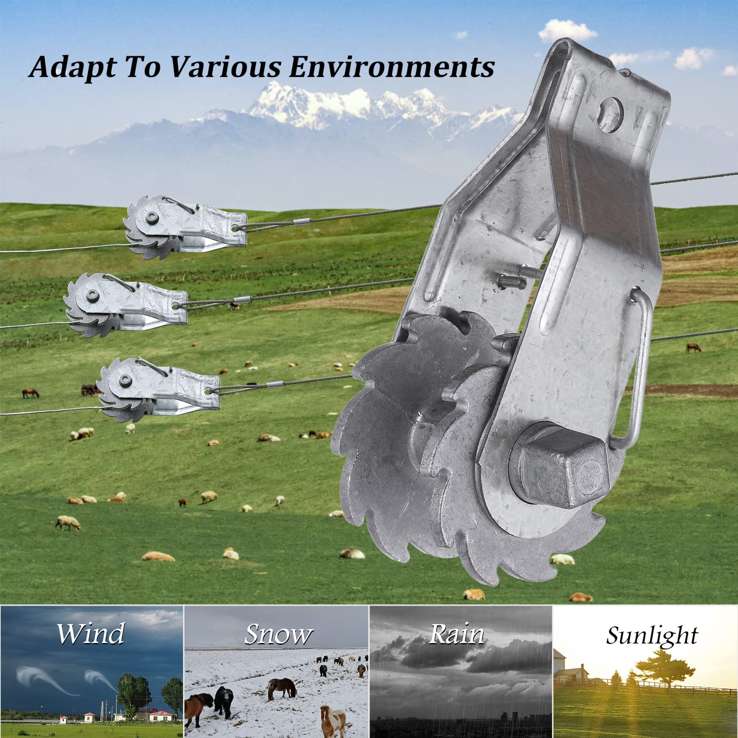 10PCS Heavy Duty Electric Fence Wire Strainer - Inline Wire Tensioner & Ratchet Tightener for Farm Fencing, Livestock Enclosure, and Agricultural Security (Durable Galvanized Steel Construction) - Perfect for DIY Farm Fence Installation, Pasture Maintenance, and Animal Containment