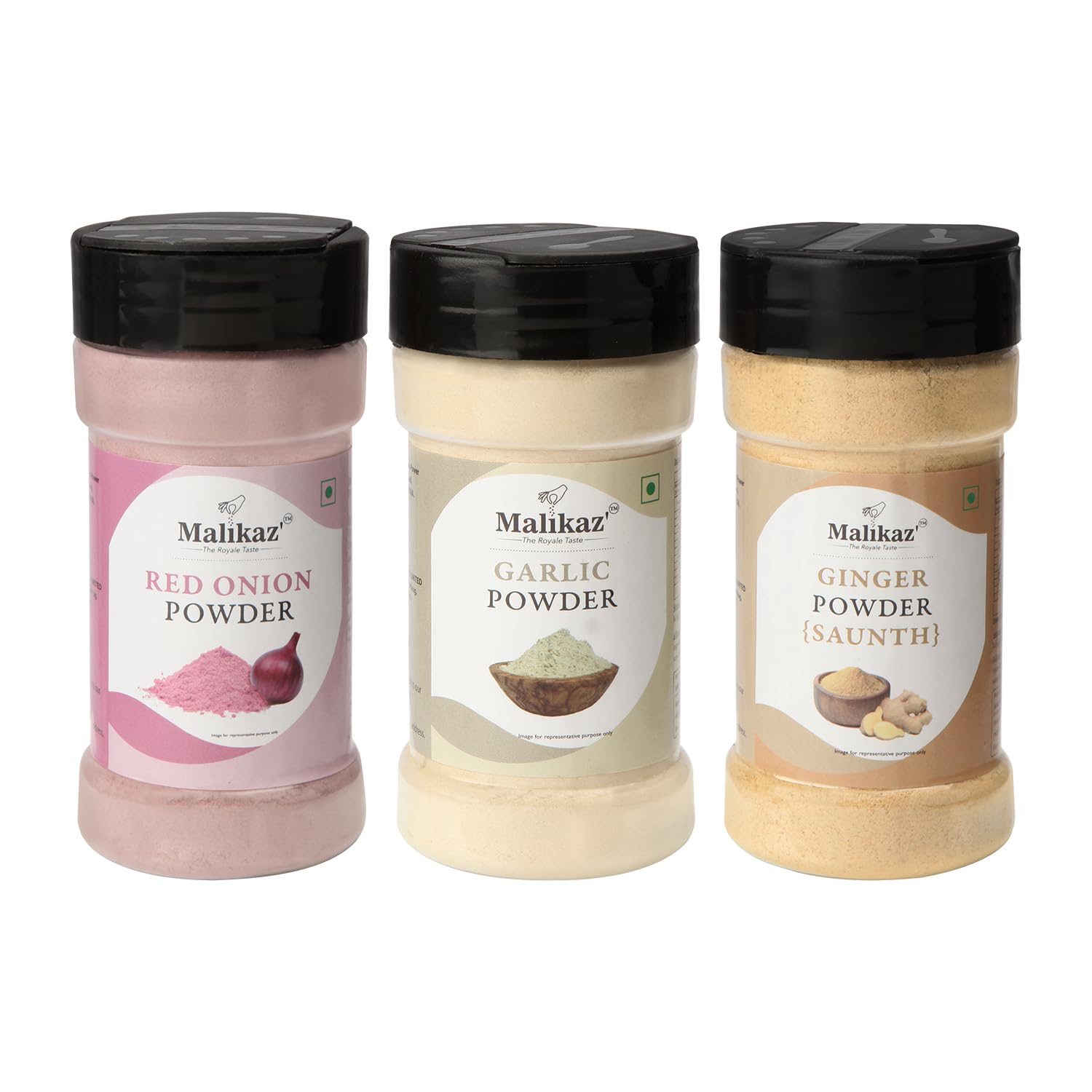 Premium Onion Garlic Ginger Powder Combo (Red Onion Powder 70g, Garlic Powder 80g, Ginger Powder 90g) - 240g Total - All-Natural Spice Blend for Cooking, Baking & Seasoning - Perfect for Soups, Curries, Marinades & Homemade Spice Mixes