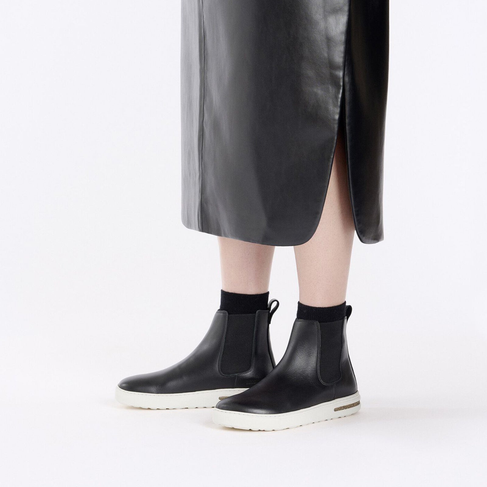Birkenstock Bend Narrow Chelsea Sneaker for Women - Black Leather Comfort Shoes | Casual Walking, Office Wear & Everyday Fashion