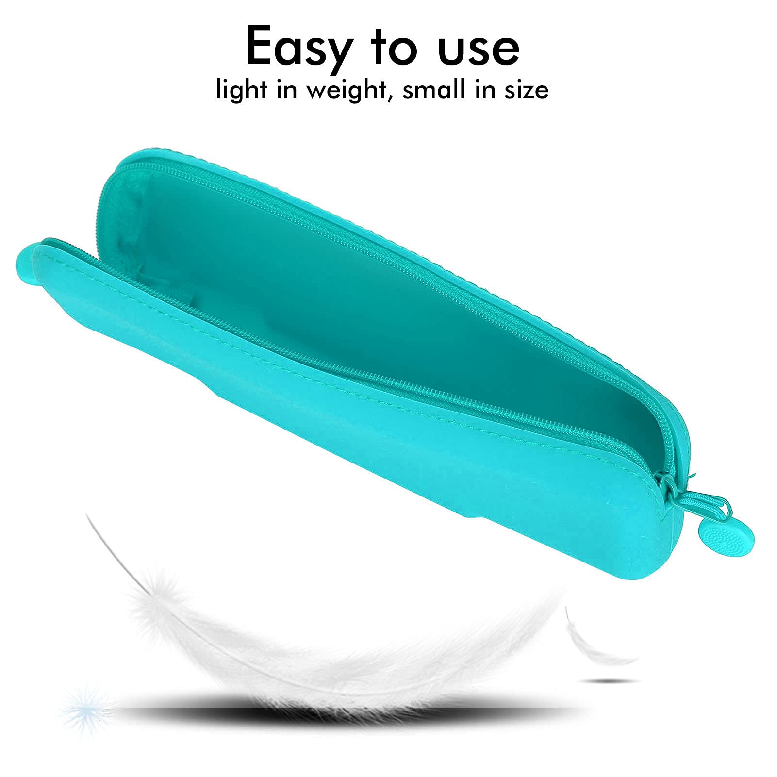 Premium Silicone Pencil Pouch - Mini Waterproof & Leakproof Organizer Bag for Makeup, Pens, Small Essentials - Durable & Smooth Silicone Case (Green, Small) - Perfect for School, Office & Travel Accessories Storage
