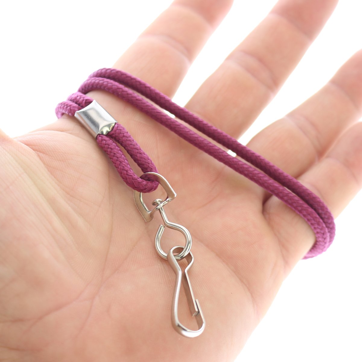 Premium ID Badge Holder Lanyards - 10 Pack with Metal Hook for Work & Events (Maroon)