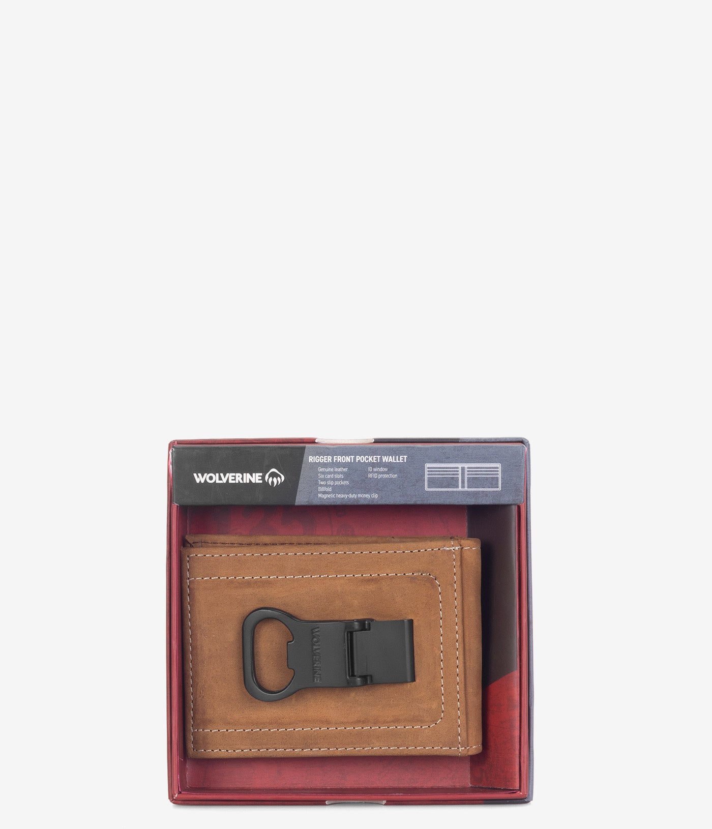 Wolverine Rigger Front Pocket Wallet - Slim RFID Blocking Leather Wallet for Men - Perfect for Travel, Work & Everyday Carry
