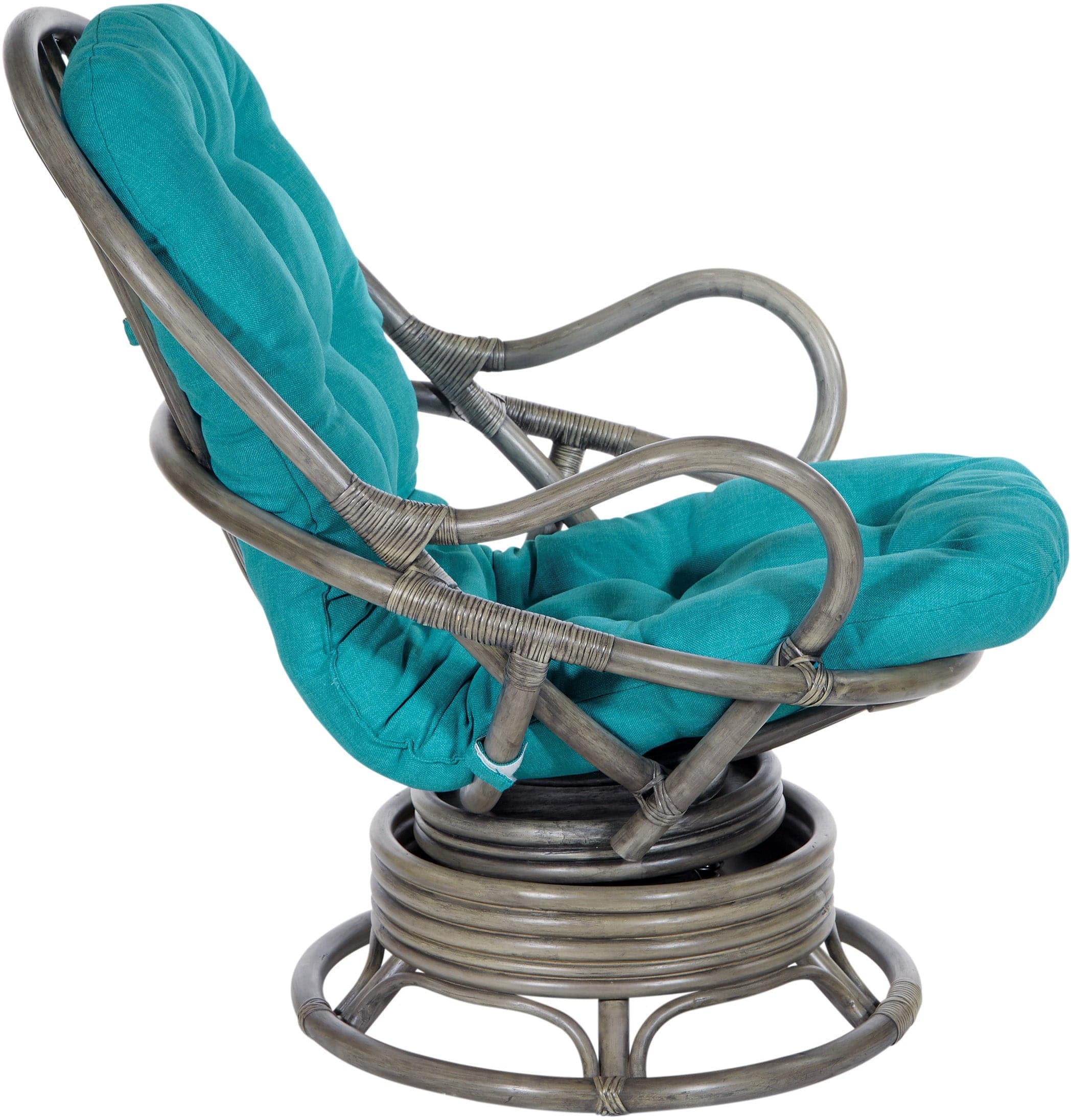 Office Star Tahiti Rattan Swivel Rocker Chair [TAH320] - Comfortable Wicker Patio Furniture for Outdoor Lounge, Porch & Garden Relaxation