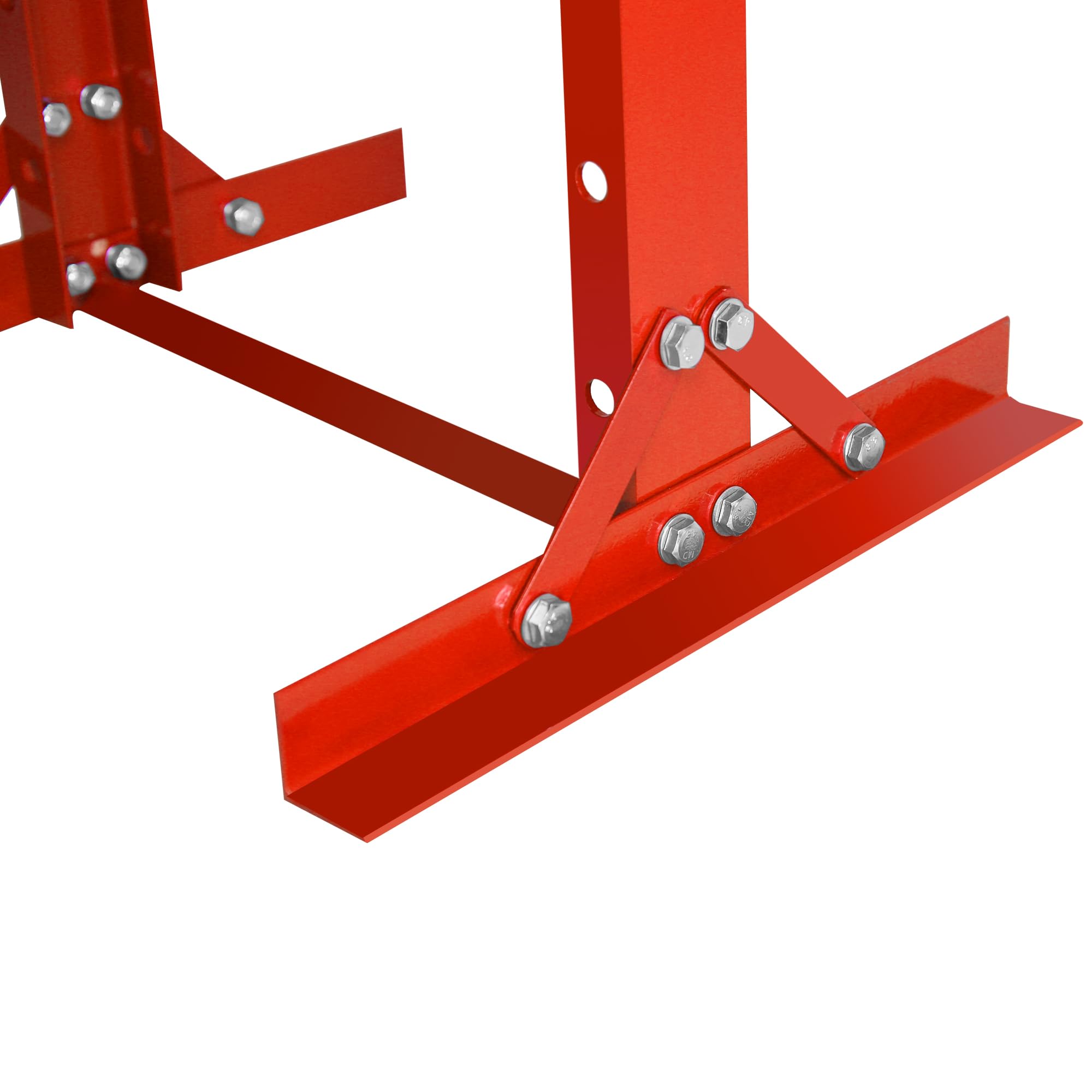 12-Ton Hydraulic Shop Press with Press Plates - H-Frame Garage Floor Press with Adjustable Working Table Height - Heavy Duty Metalworking, Automotive Repair & DIY Projects (Red)