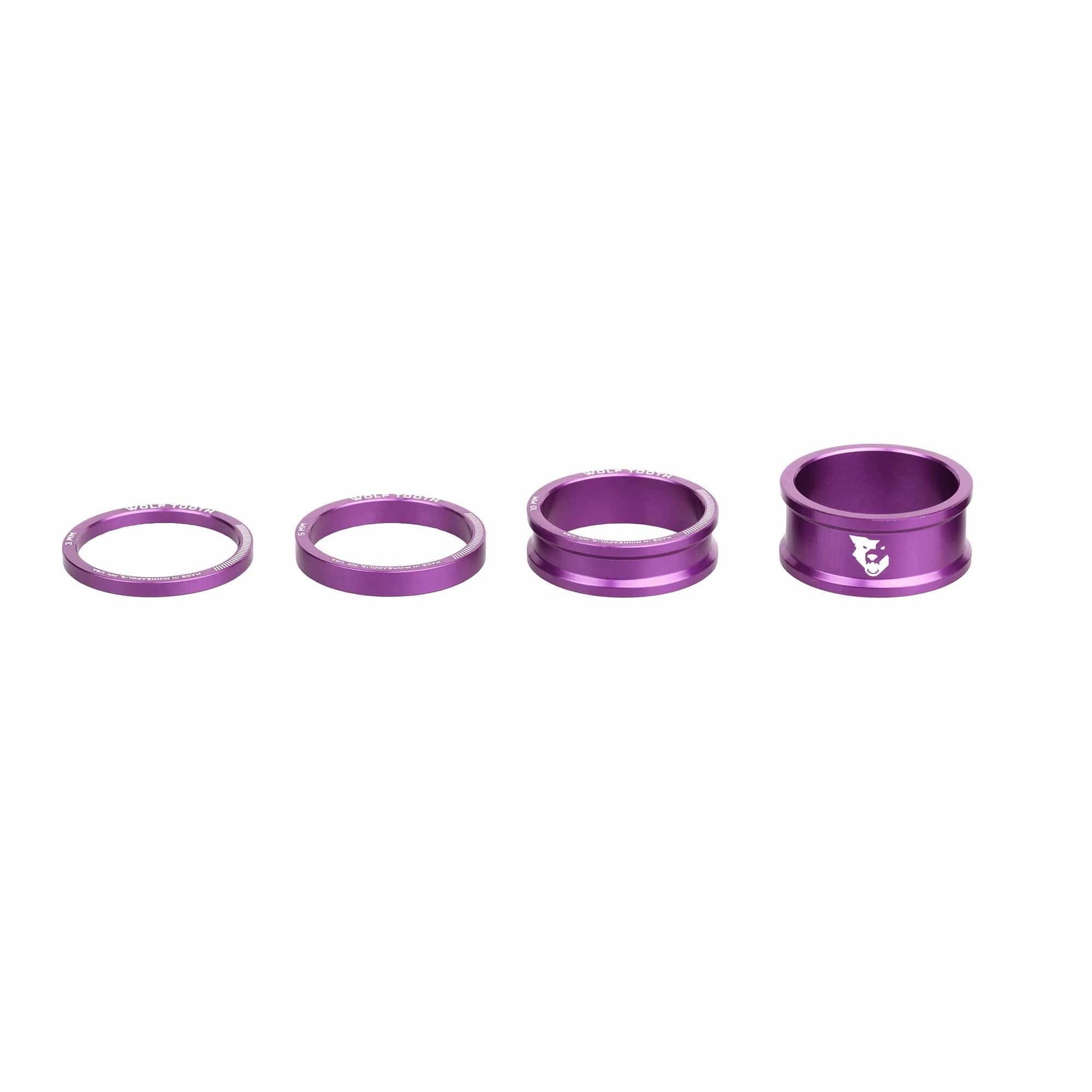 Wolf Tooth Precision Anodized Headset Spacers - Lightweight Bike Stem Spacers for MTB & Road Bikes - Perfect for Customizing Handlebar Height & Bike Fit (5mm/10mm/15mm/20mm) - Ideal for Mountain Biking, Road Cycling & Commuting