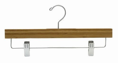 Eco-Friendly Dark Bamboo Clothes Hanger for Pants & Skirts - Space-Saving Closet Organizer for Wardrobe Storage & Display