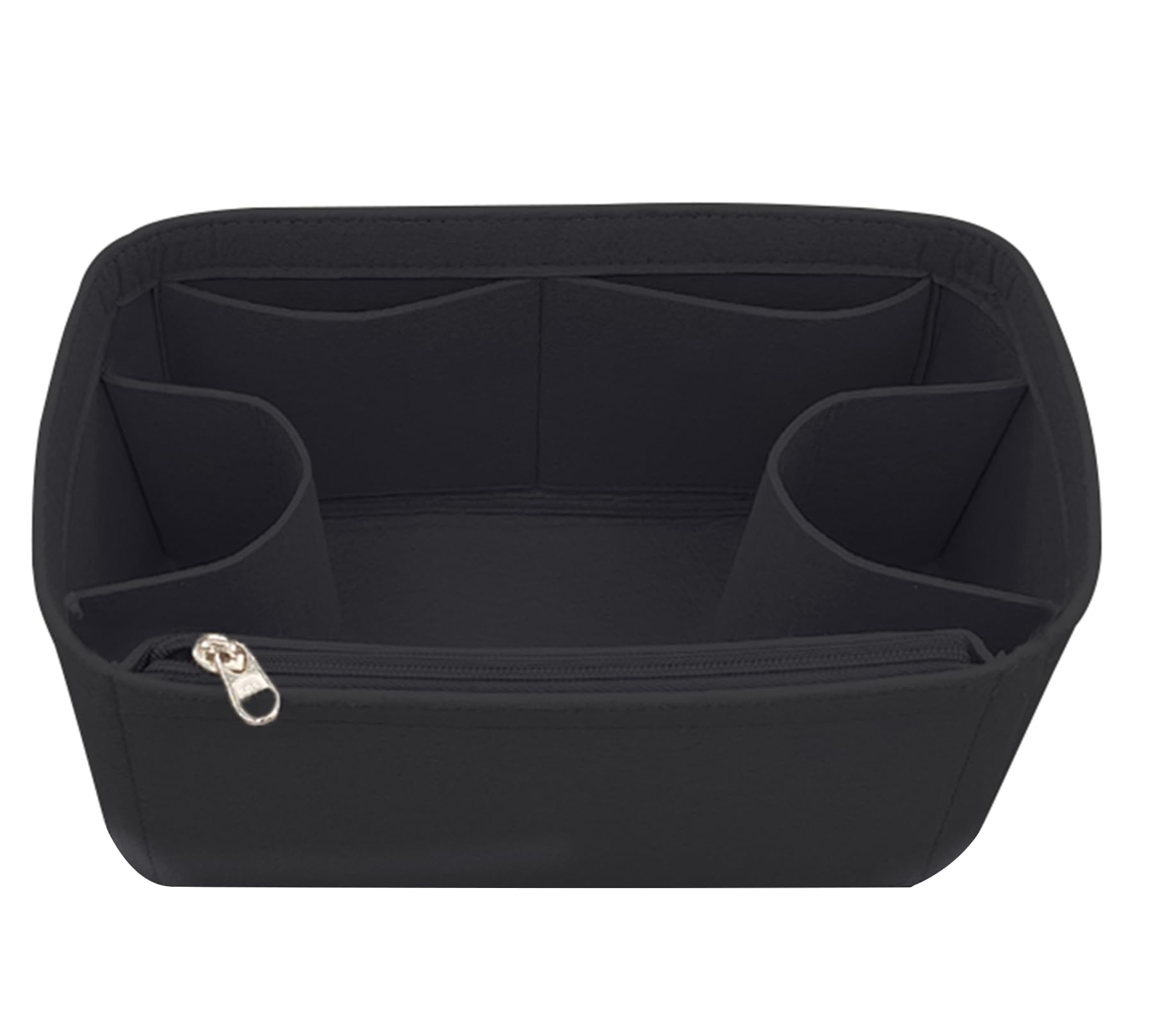 Lckaey Waterproof Purse Organizer for Rubber Beach Bags - Multi-Pocket Handbag Insert with Zipper Compartments (Black, Model Y015) | Perfect for Travel, Gym & Daily Essentials Organization