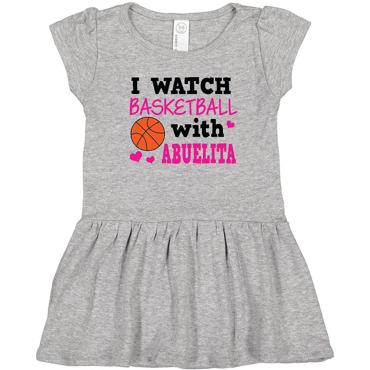 Inktastic I Watch Basketball with Abuelita Toddler Dress - Cute Girls' Basketball Fan Outfit for Game Day & Family Gatherings