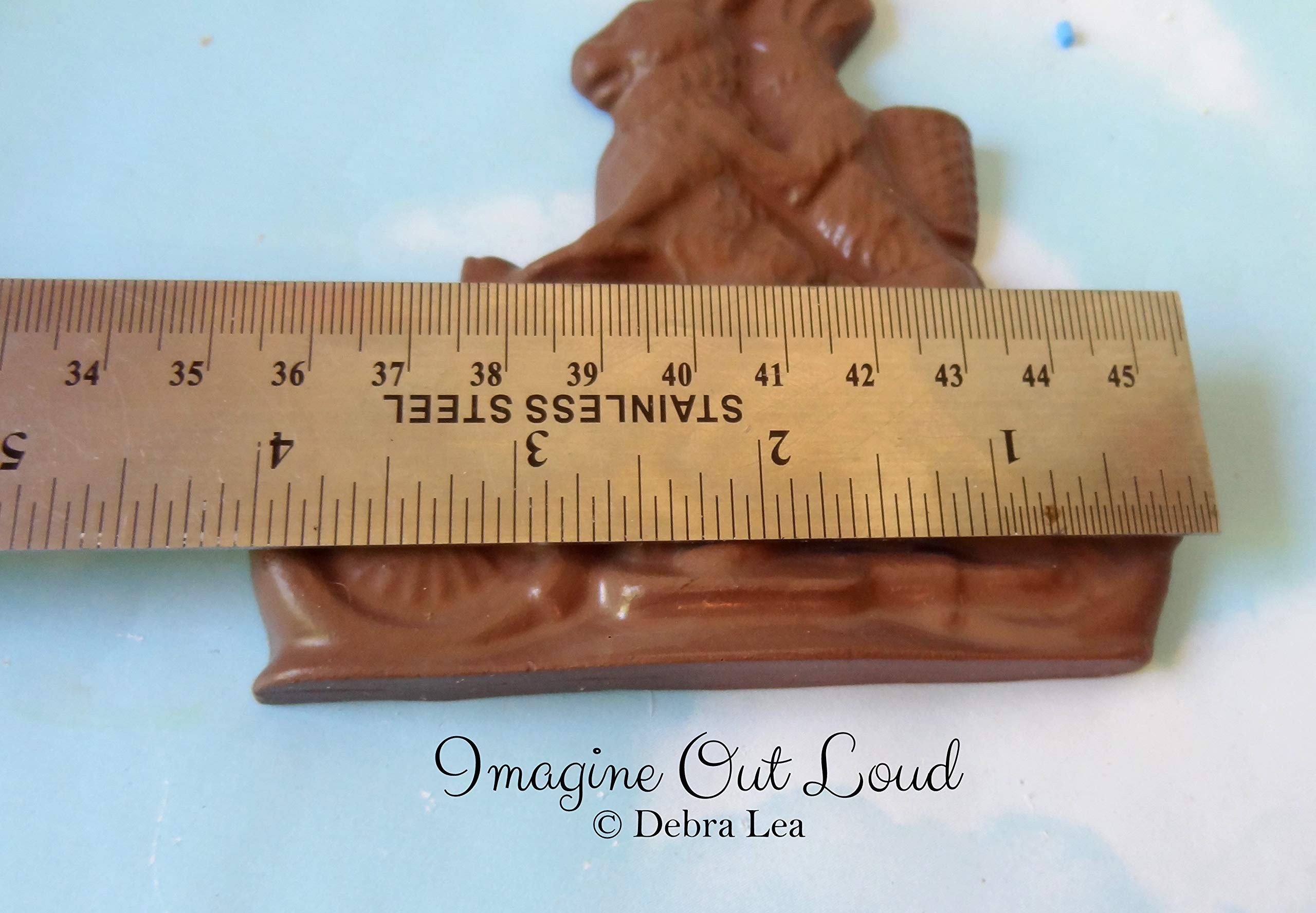 Handmade Faux Chocolate Rabbit Bunnies Couple on Bicycle - 4.5