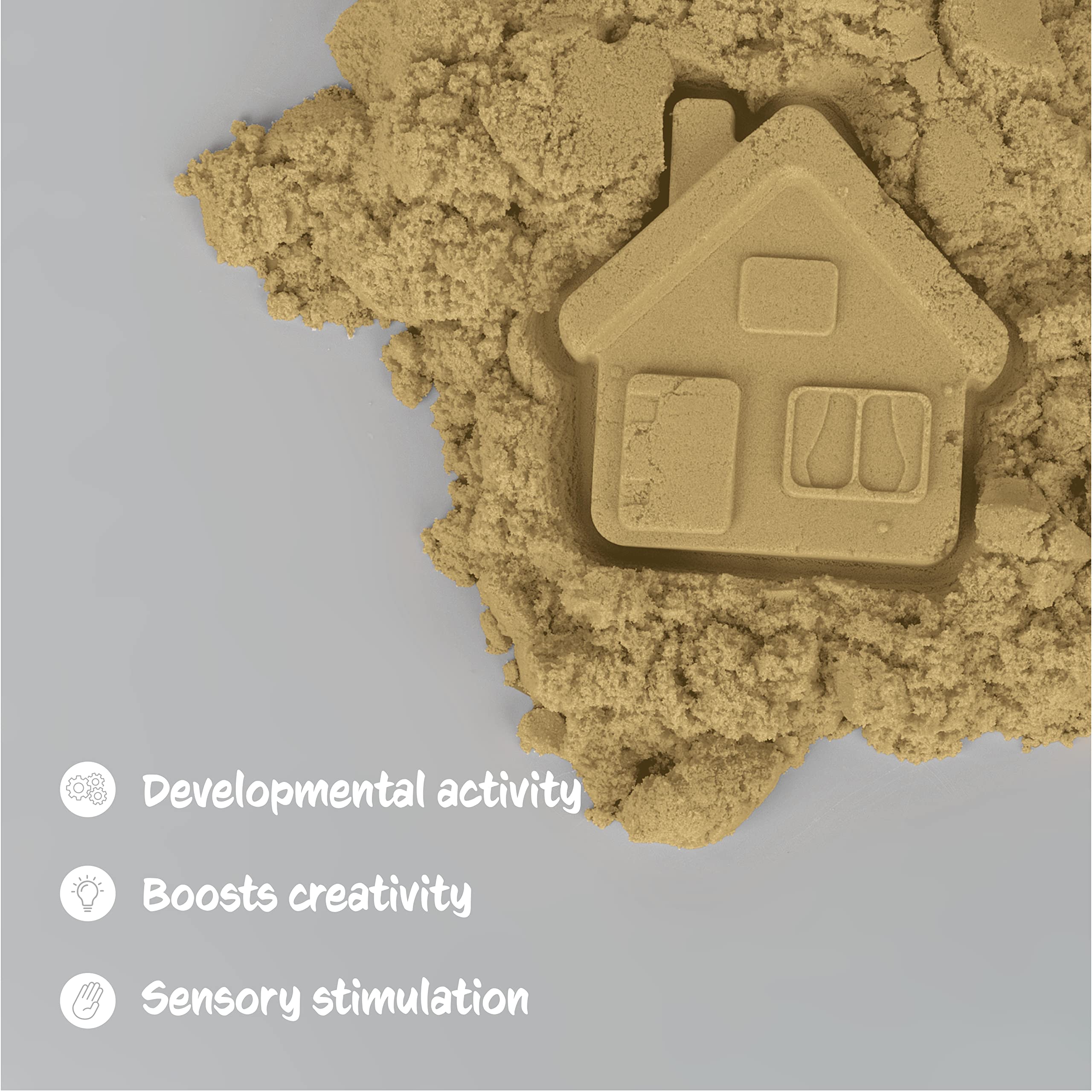 11 Pounds Natural Brown Sensory Play Sand - Soft & Moldable for Kids, Stress Relief & Therapy - Perfect for Sandboxes, Sensory Bins & Classroom Activities