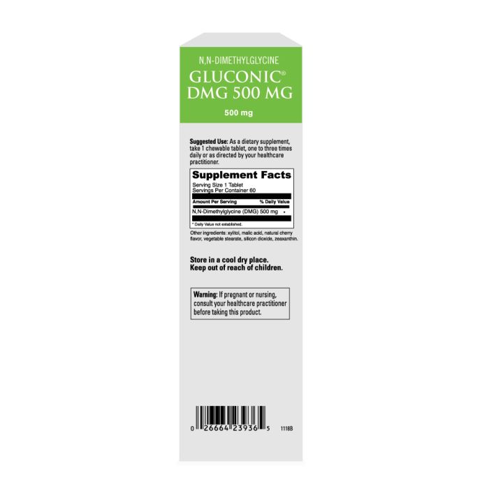 DaVinci Labs Gluconic DMG 500mg - 60 Capsules | Supports Immune System & Cardiovascular Health | Dietary Supplement for Active Lifestyles