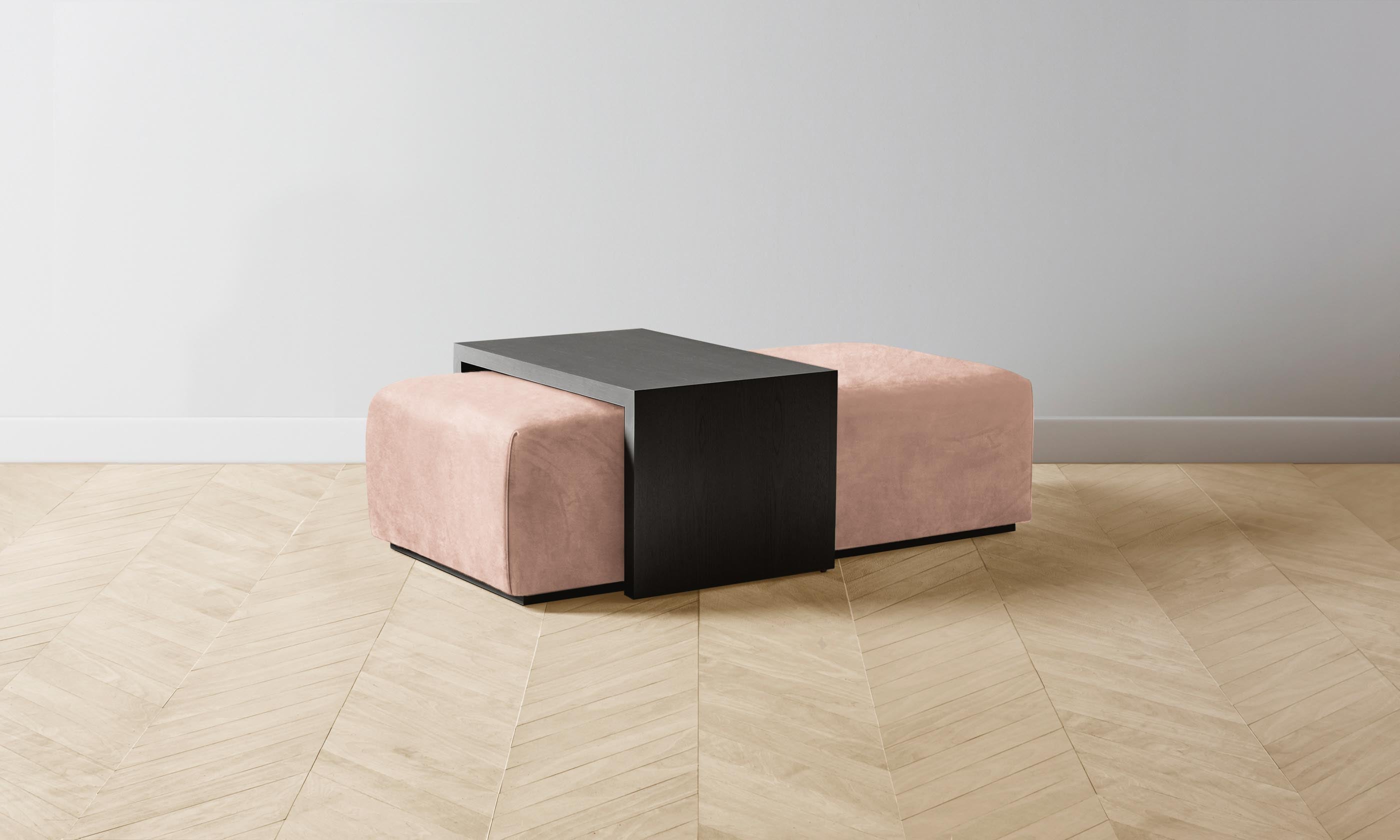 The Bowery Ottoman - Performance Velvet Dusty Rose - Stylish & Durable Footrest for Living Room, Bedroom, or Office - Perfect for Relaxing & Decorating