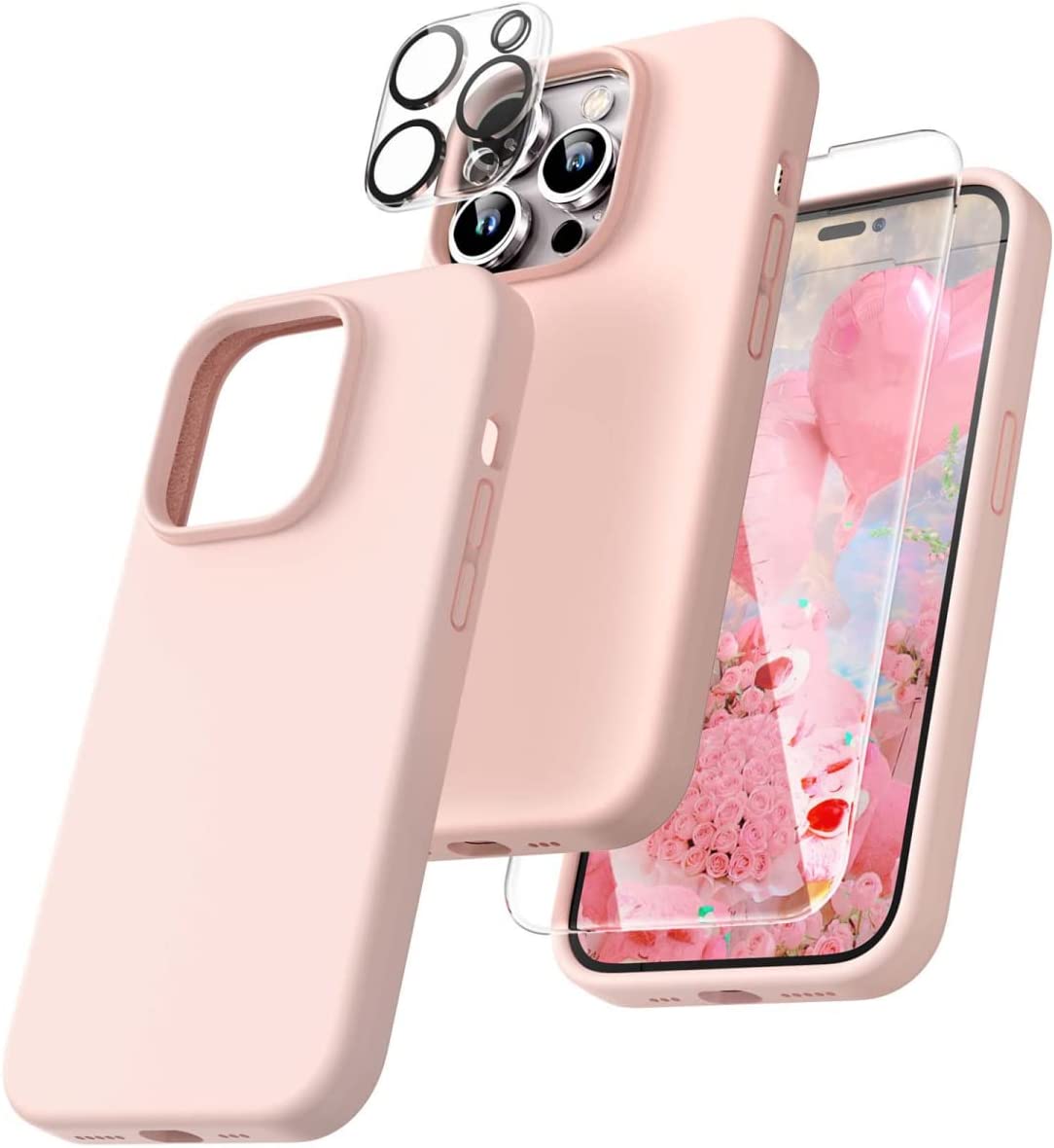 iPhone 14 Pro Case with 2 Pack Screen Protector & Lens Protector - Shockproof Heavy Duty Cover for iPhone 14 Pro - Deep Purple - Perfect for Outdoor Activities, Travel & Daily Protection