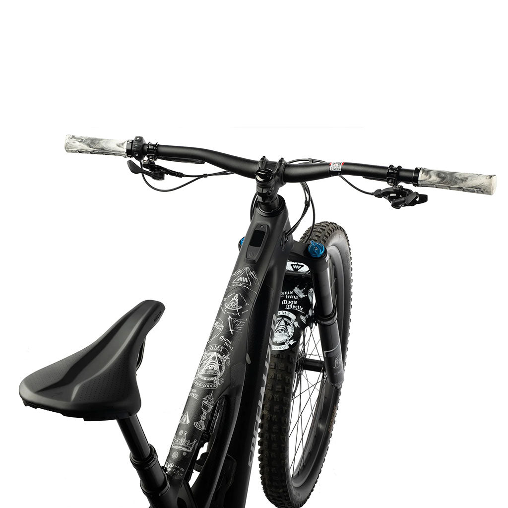 All Mountain Style Extra Honeycomb Frame Guard - Opus Magna White | Durable Bike Frame Protection for Mountain Biking & Trail Riding