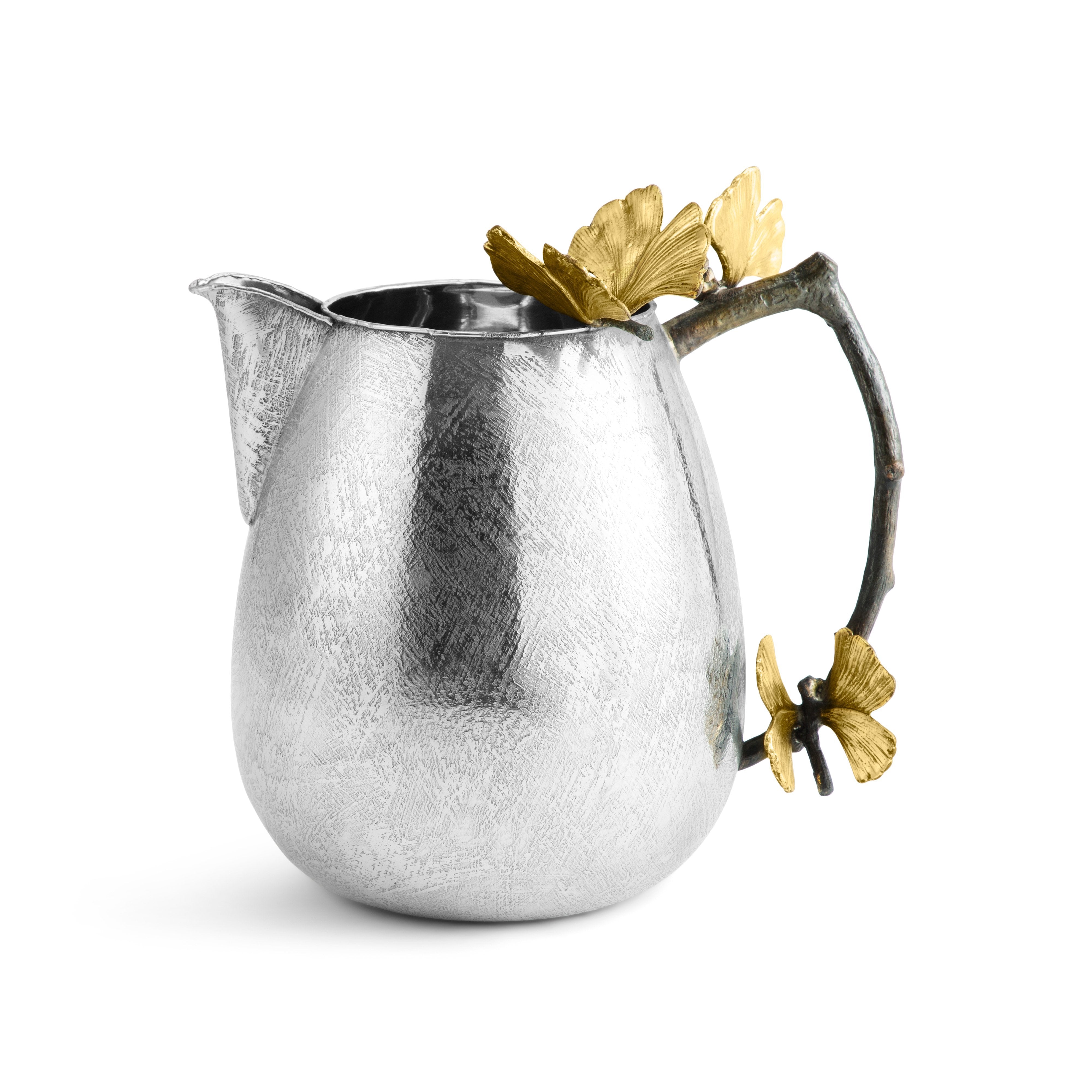 Elegant Butterfly Ginkgo Pitcher - Handcrafted Ceramic Water Pitcher with Unique Floral Design - Perfect for Home Decor, Tea Parties & Gift Giving