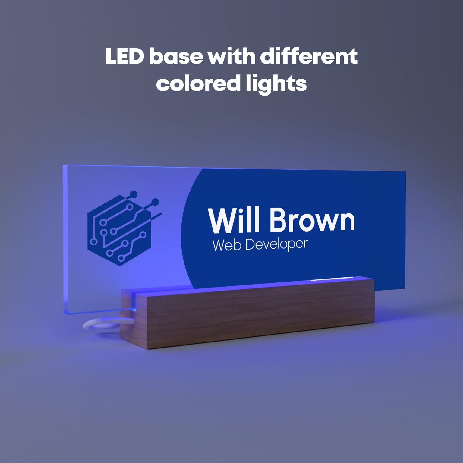 Personalized Acrylic Desk Name Plate - Custom Office Sign with Logo for Desk & Door - 10 x 3.5 Inch Cute Office Decor - Perfect for Corporate Gifts, Reception Desks & Home Office Organization
