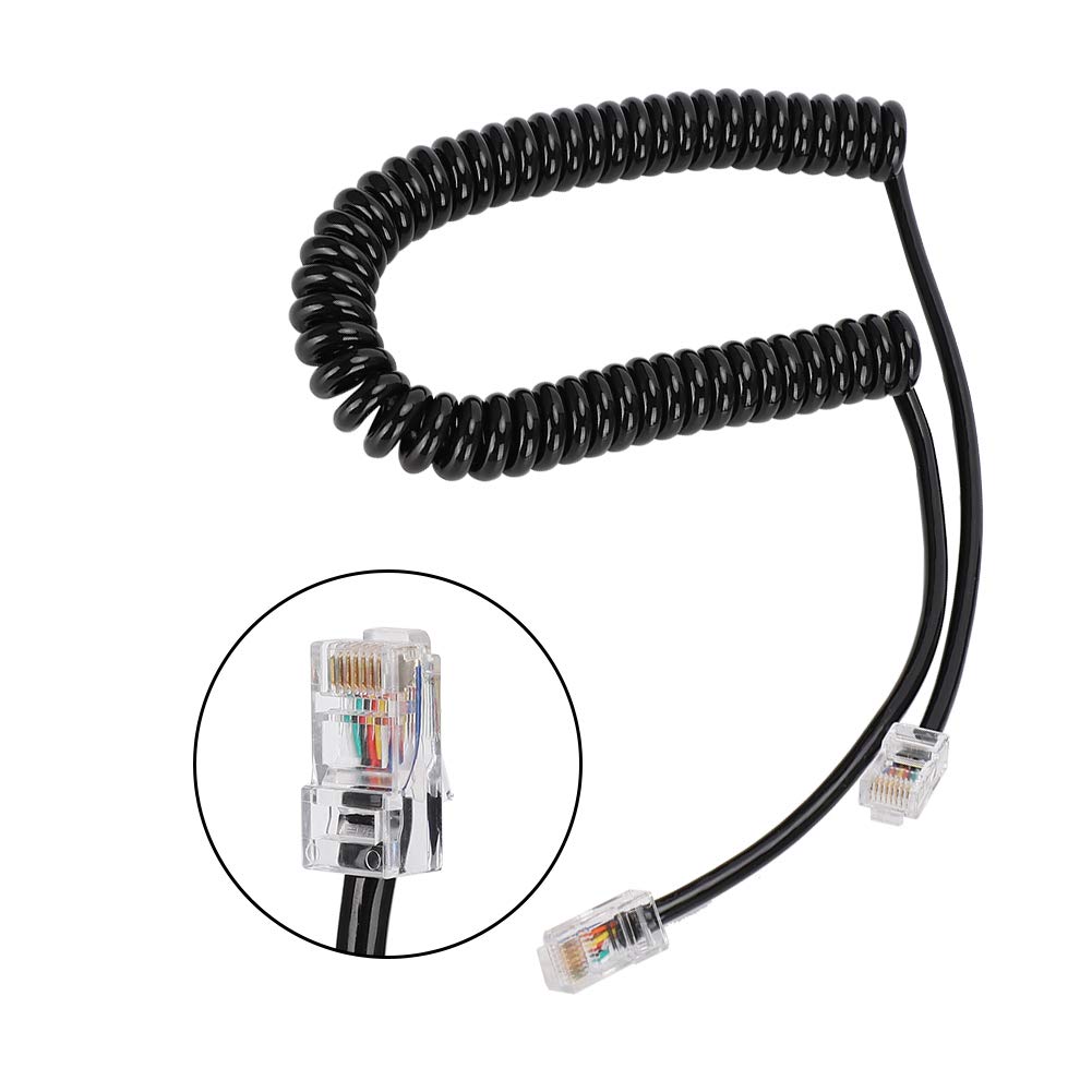 8 Pin Hand Microphone Cable - Walkie Talkie Replacement Wire with Crystal Modular Plug | Durable ABS Headset Shoulder Mic for Security, Driving, Hiking & Patrol Duty | Compatible with Two-Way Radios and Communication Devices