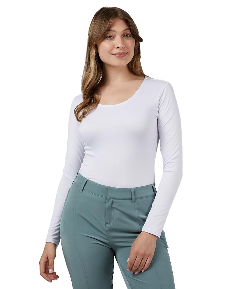 32 Degrees Heat Women's Lightweight Scoop Neck Thermal Baselayer Top - Soft Warm Layering Shirt for Cold Weather, Yoga & Outdoor Activities