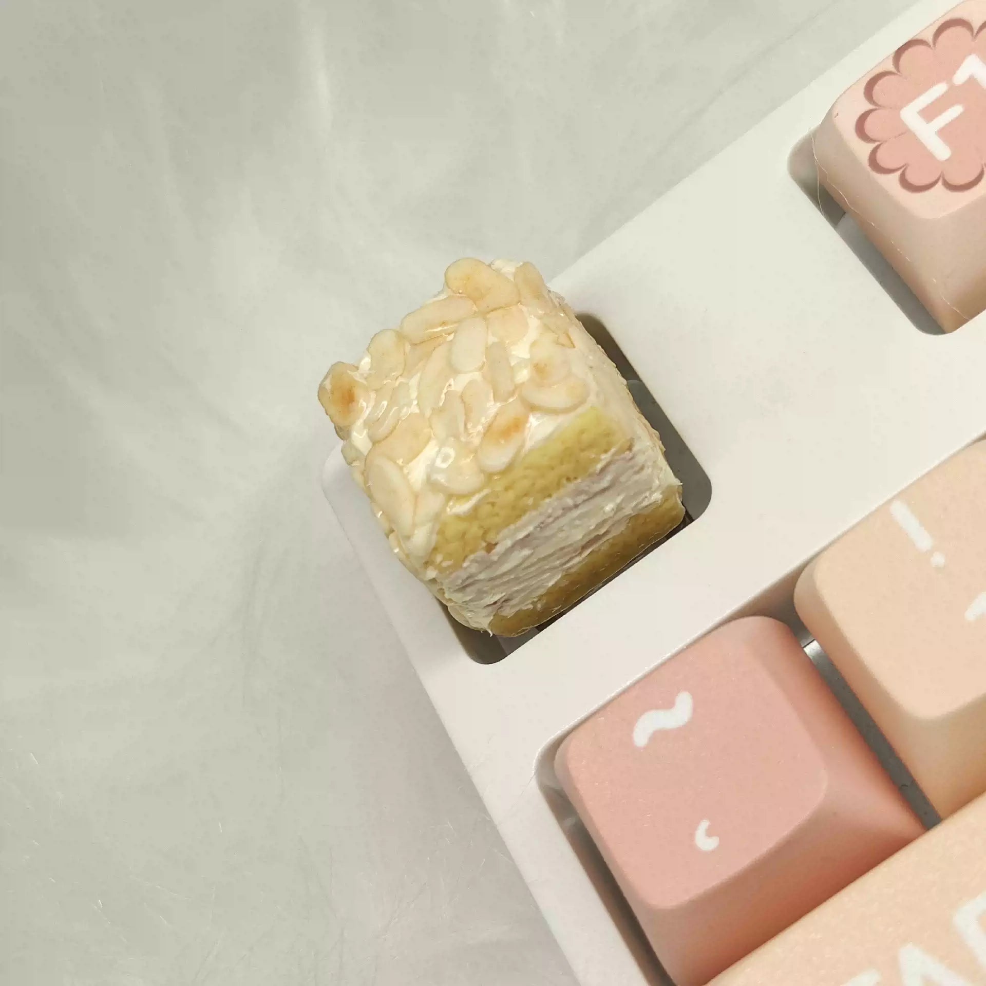 Handmade Resin Clay Food Collection Keycaps - Custom Stone Plastic Clay Artisan Keycaps for Mechanical Keyboards | Unique Keyboard Decor for Gaming & Office Use
