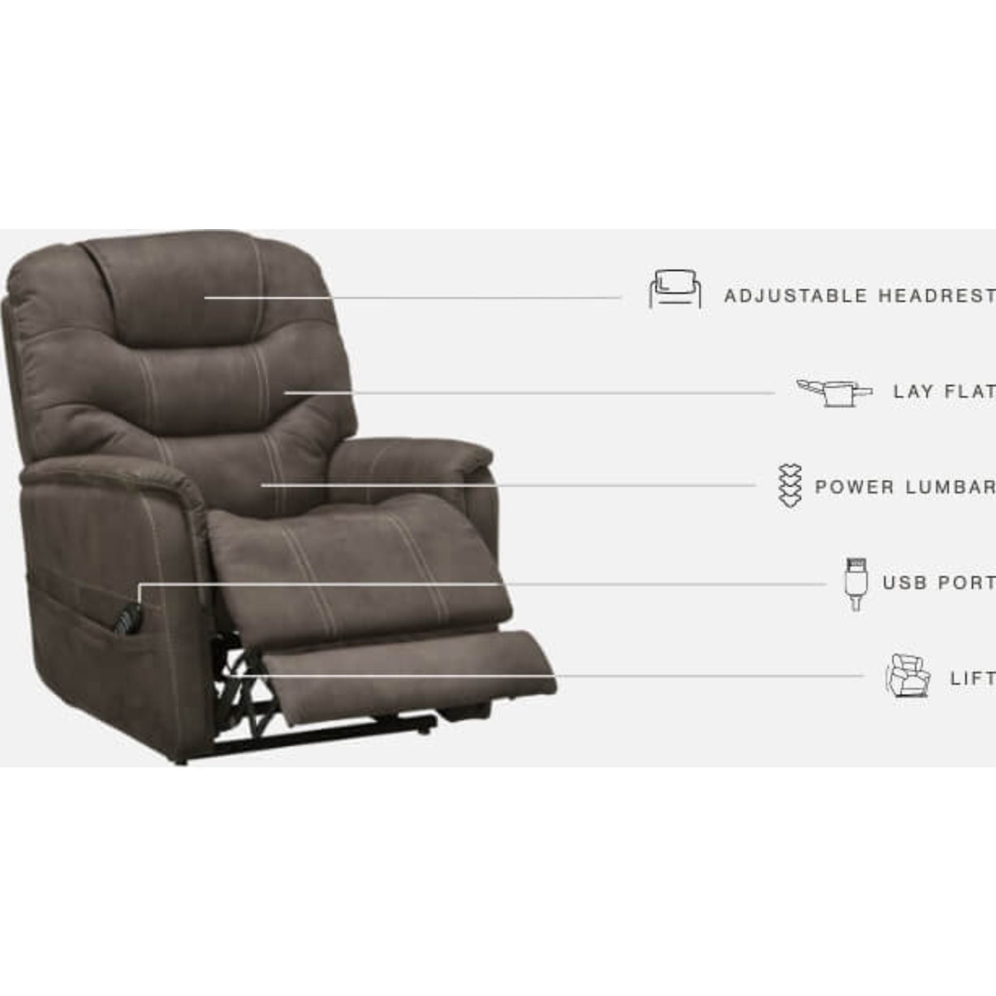 Ballister Power Lift Recliner Chair - Espresso Brown Leather Reclining Sofa with Remote Control for Elderly & Mobility Assistance - Perfect for Living Room, Bedroom & Home Theater Relaxation