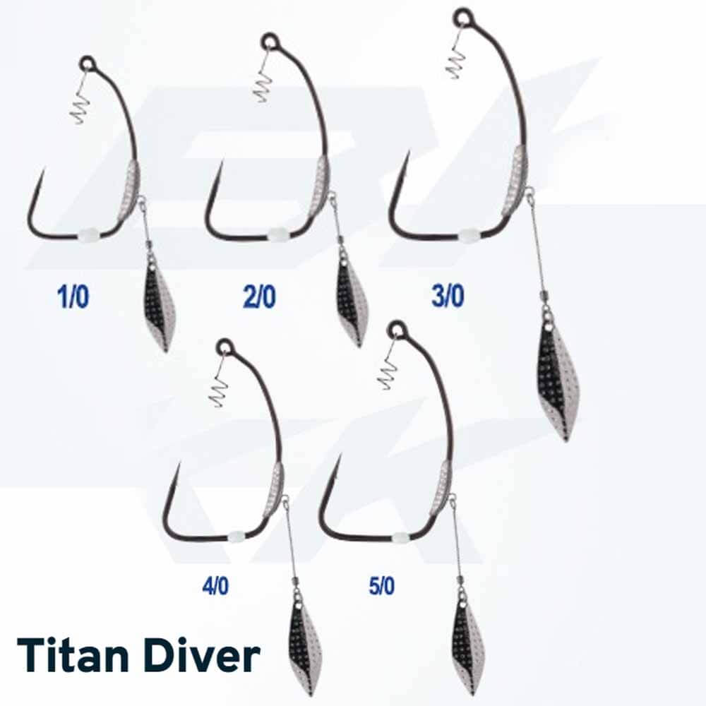 BKK Titan Diver Weighted Swimbait Fishing Hooks - Premium Saltwater & Freshwater Lures for Bass, Pike, and Walleye - Ideal for Deep Water Fishing and Tournament Angling