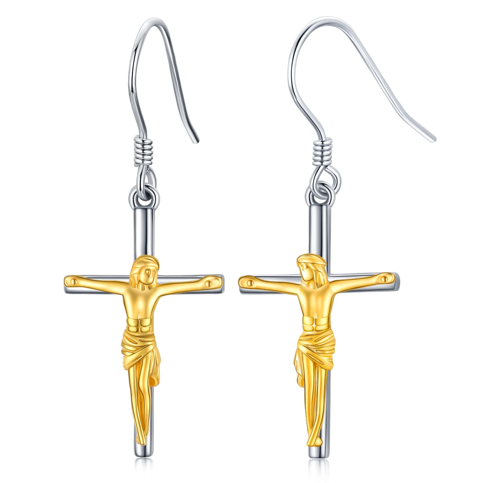 925 Sterling Silver Cross Dangle Earrings - Hypoallergenic Religious Jewelry, Crucifix Earrings for Women - Perfect Christmas Gift for Church, Weddings & Everyday Wear