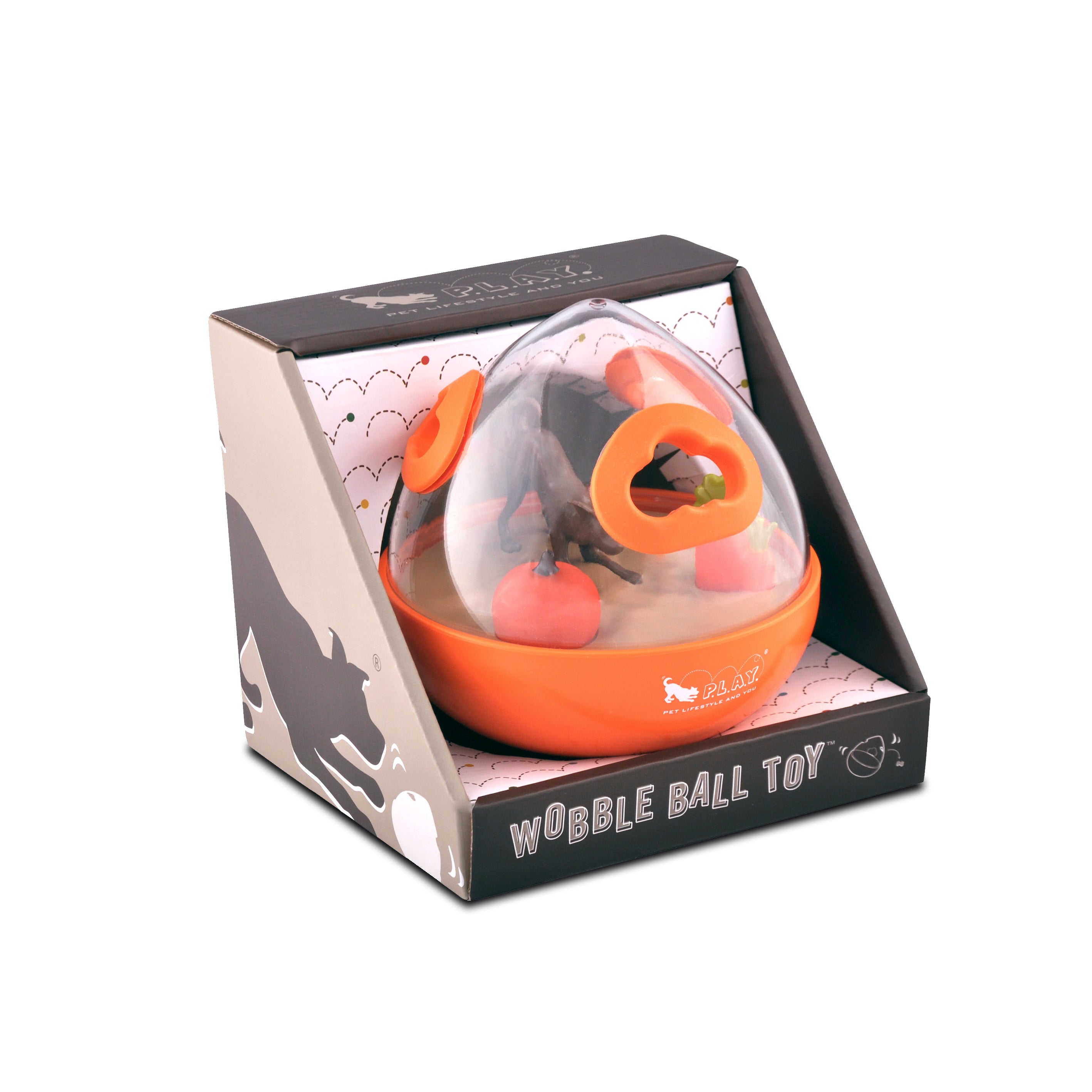 Wobble Ball Dog Toy with Treat Dispenser - Orange | Interactive Pet Play Toy for Dogs - Fun Training & Mental Stimulation for Small & Large Breeds - Indoor & Outdoor Use