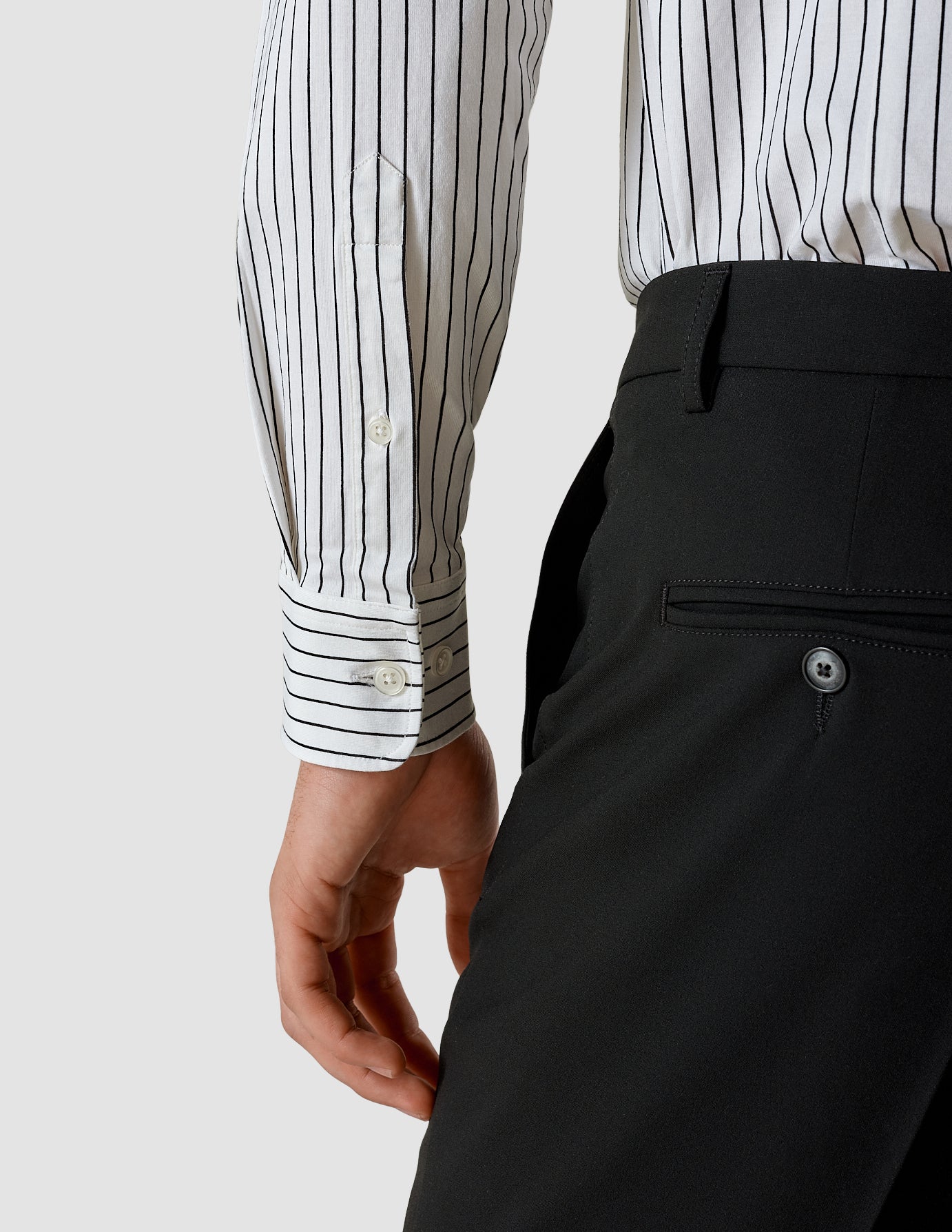 Classic Black Striped Slim Fit Men's Shirt for Business Casual & Office Wear | Comfortable & Stylish