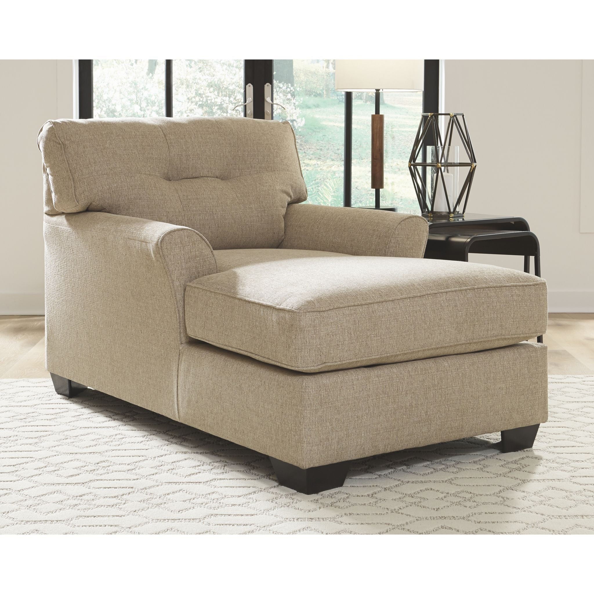 Ardmead Chaise Lounge in Putty - Modern Accent Chair for Living Room, Bedroom, or Office - Perfect for Relaxing, Reading, and Lounging