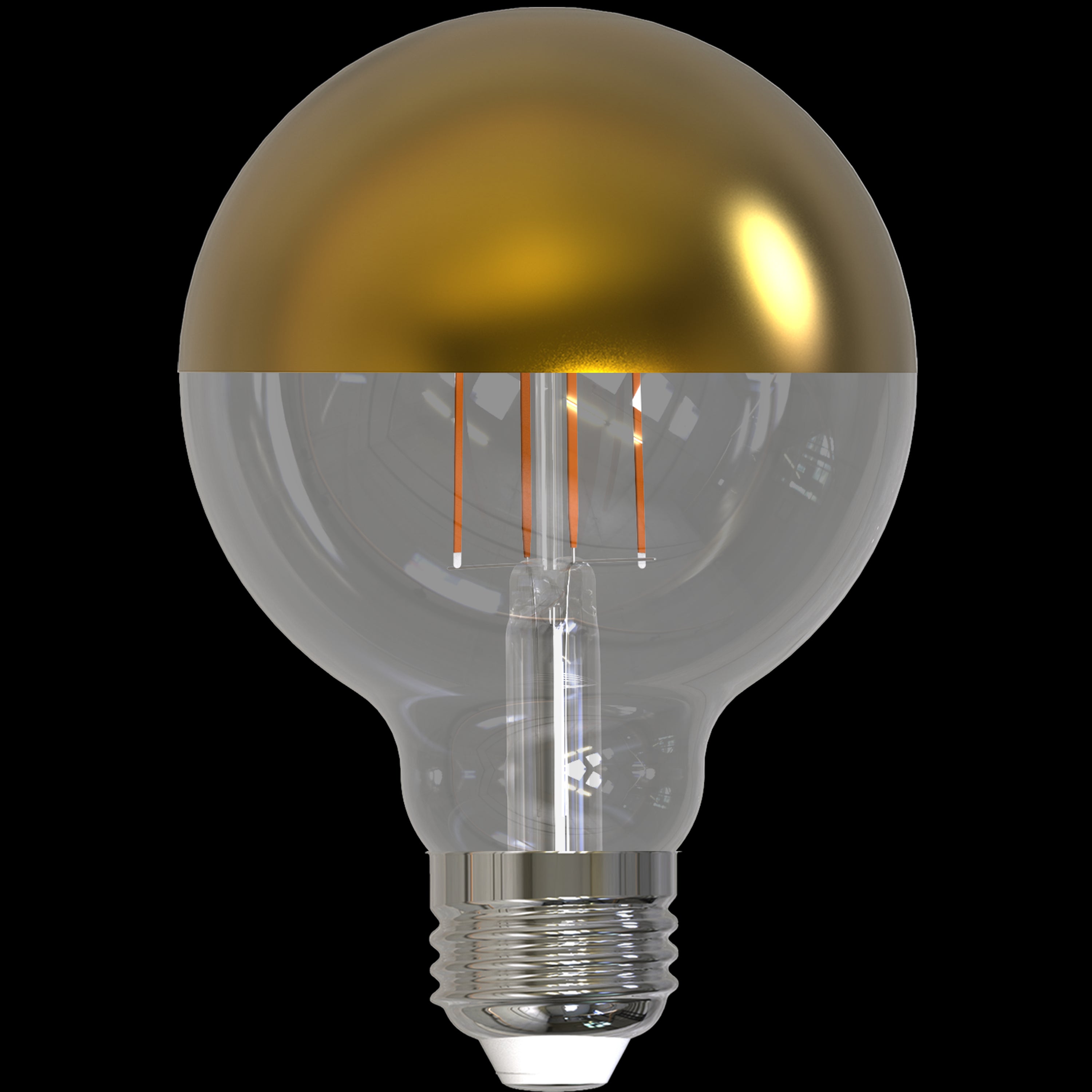 4.5W LED G25 Light Bulb, Half Gold Finish, 2700K Warm White, E26 Base - Perfect for Chandeliers, Pendant Lights & Vintage Home Decor