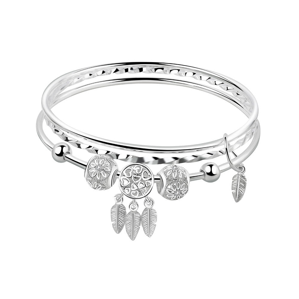 Elegant Solid Three Rings Bracelet for Tanabata & Valentine's Day - Perfect Romantic Gift for Couples, Anniversaries & Special Occasions