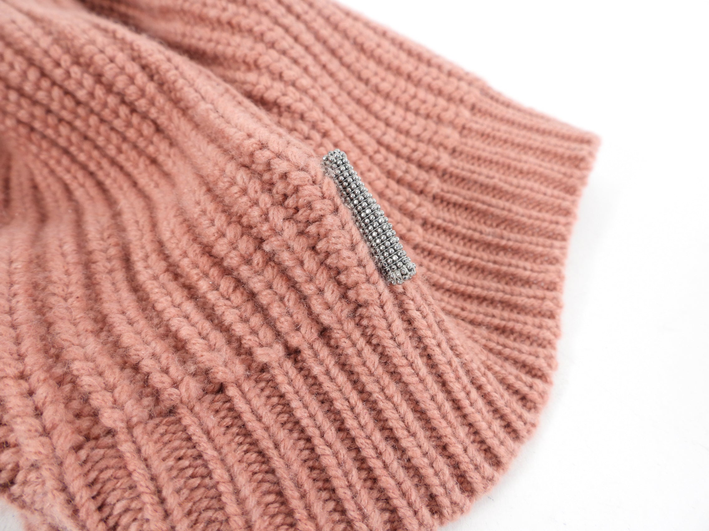Brunello Cucinelli Women's Pink Cashmere Beanie Hat - Soft Winter Knit Hat for Women - Perfect for Cold Weather & Outdoor Activities
