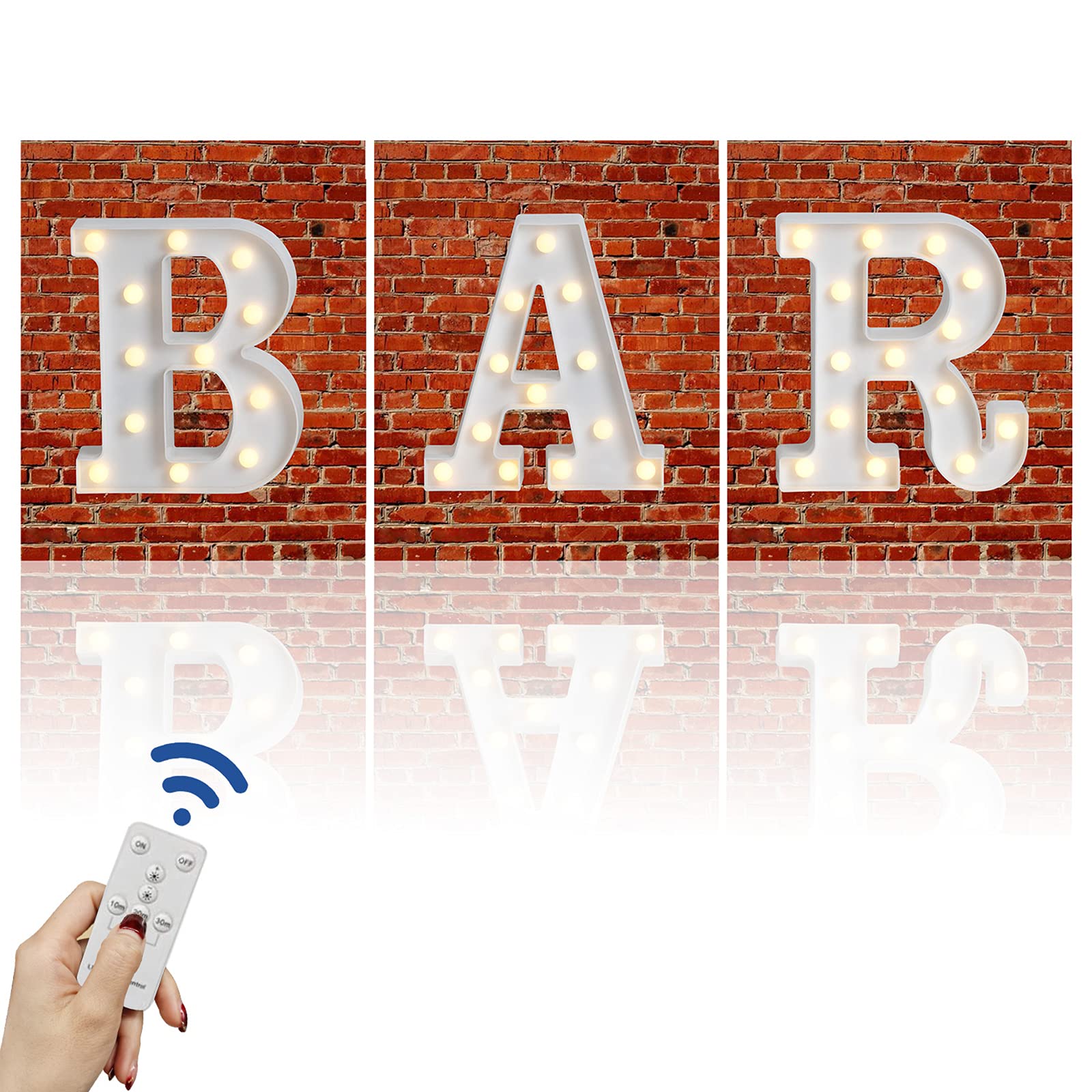 Rdutuok LED Marquee Letter Lights - Battery Powered BAR Sign Lamp for Home, Pub, Wedding & Christmas Decor - Perfect for Parties, Events & Nightlife Ambiance