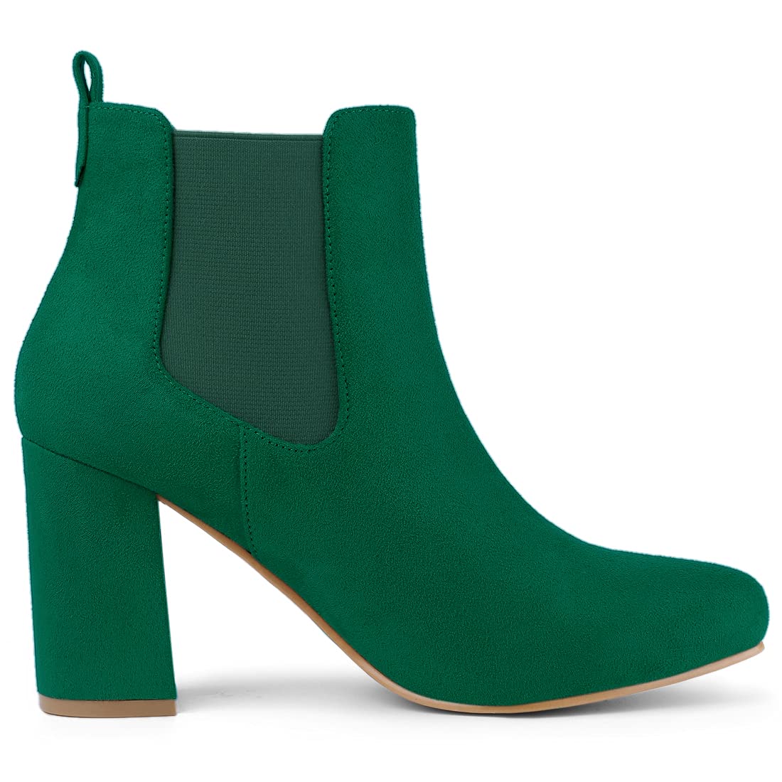 Allegra K Women's Chunky Heel Chelsea Boots Round Toe Ankle Booties for Fall Winter Fashion | Comfortable Dress Boots for Office, Party & Night Out