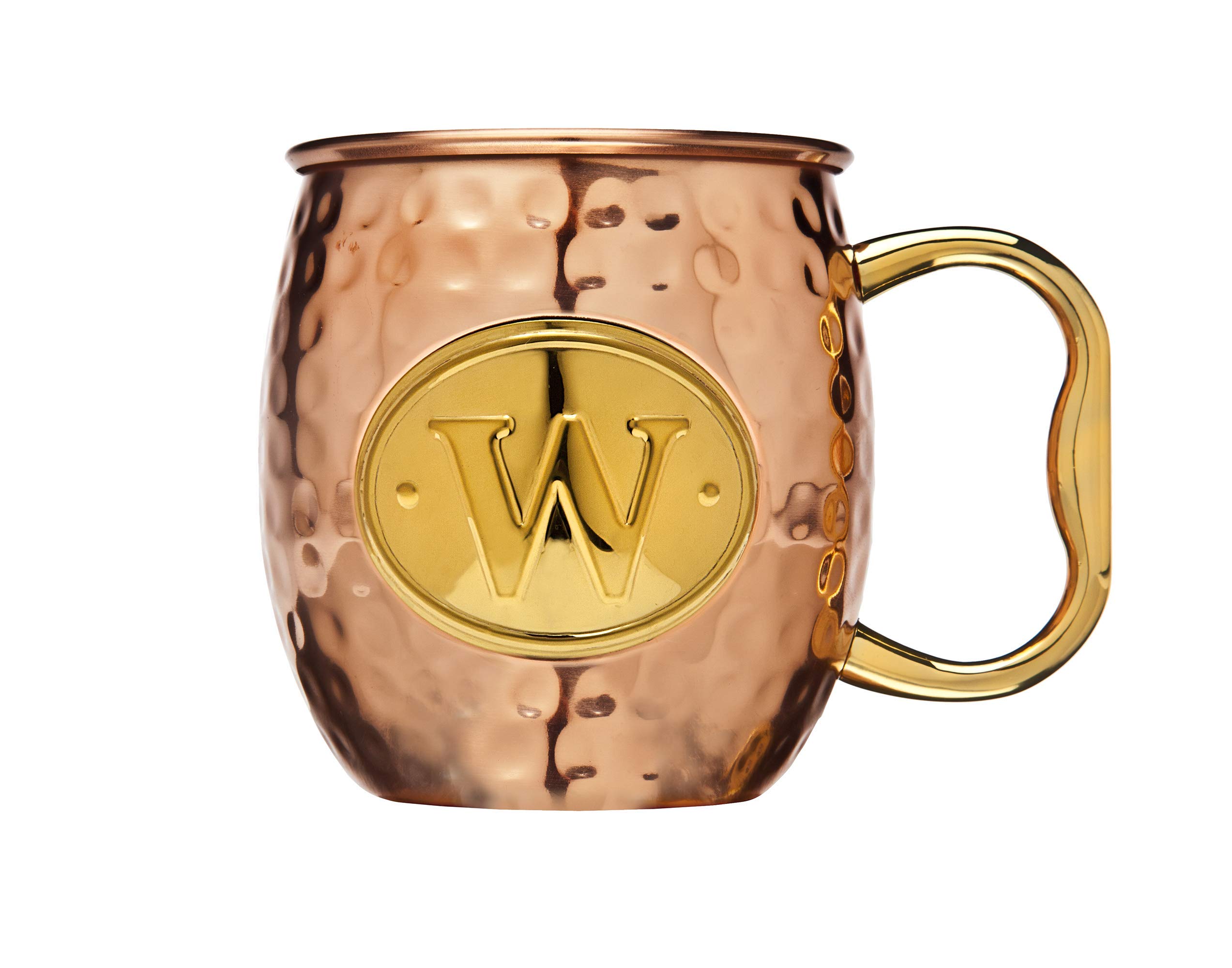 Personalized Monogram W Moscow Mule Mug - 20oz Copper Cocktail Cup for Mojitos, Beer & Iced Drinks - Perfect for Parties, Gifts & Home Bar Decor