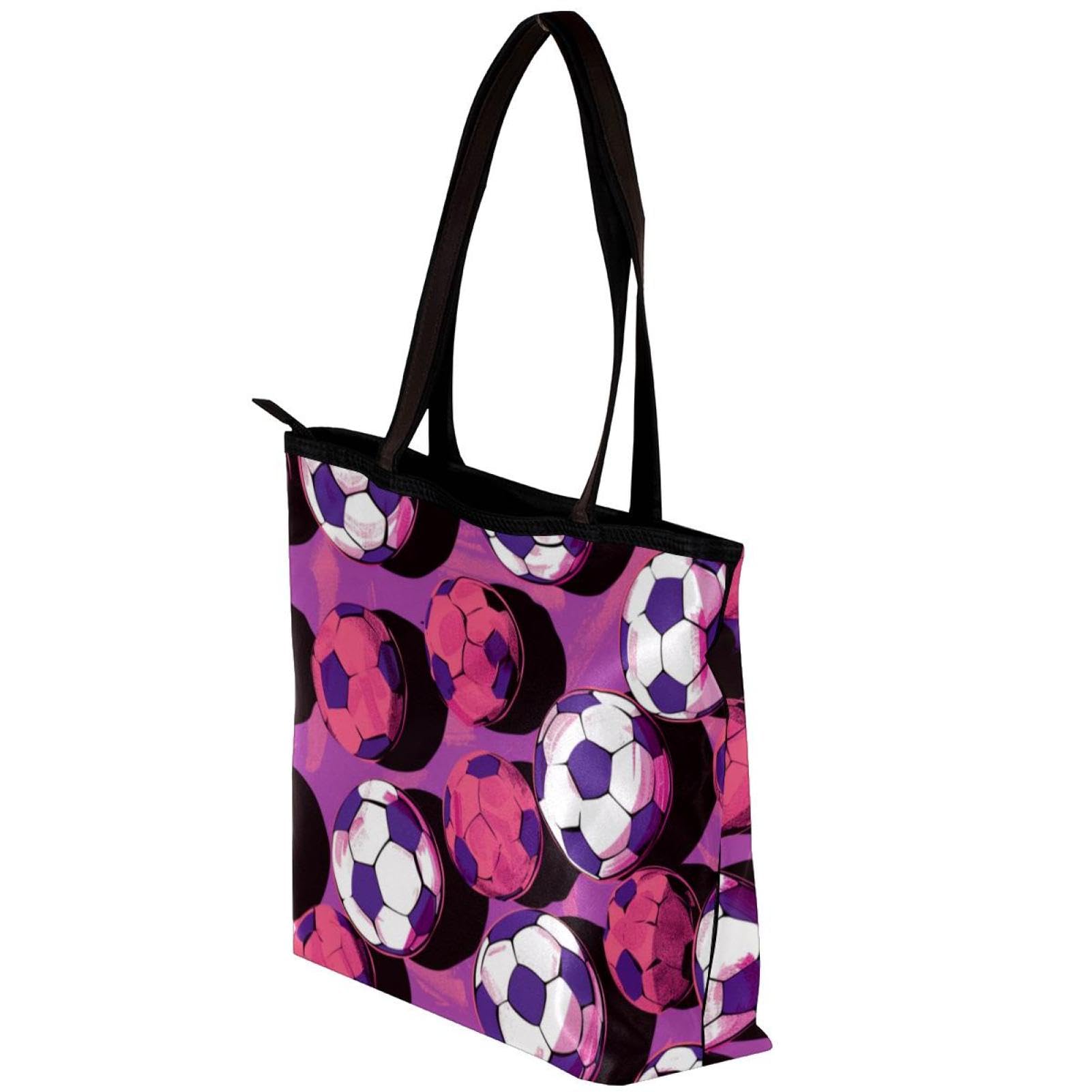 Stylish Large Tote Bags for Women - Premium Black Football Print Tote Handbags | Perfect for Work, Gym, Shopping & Travel