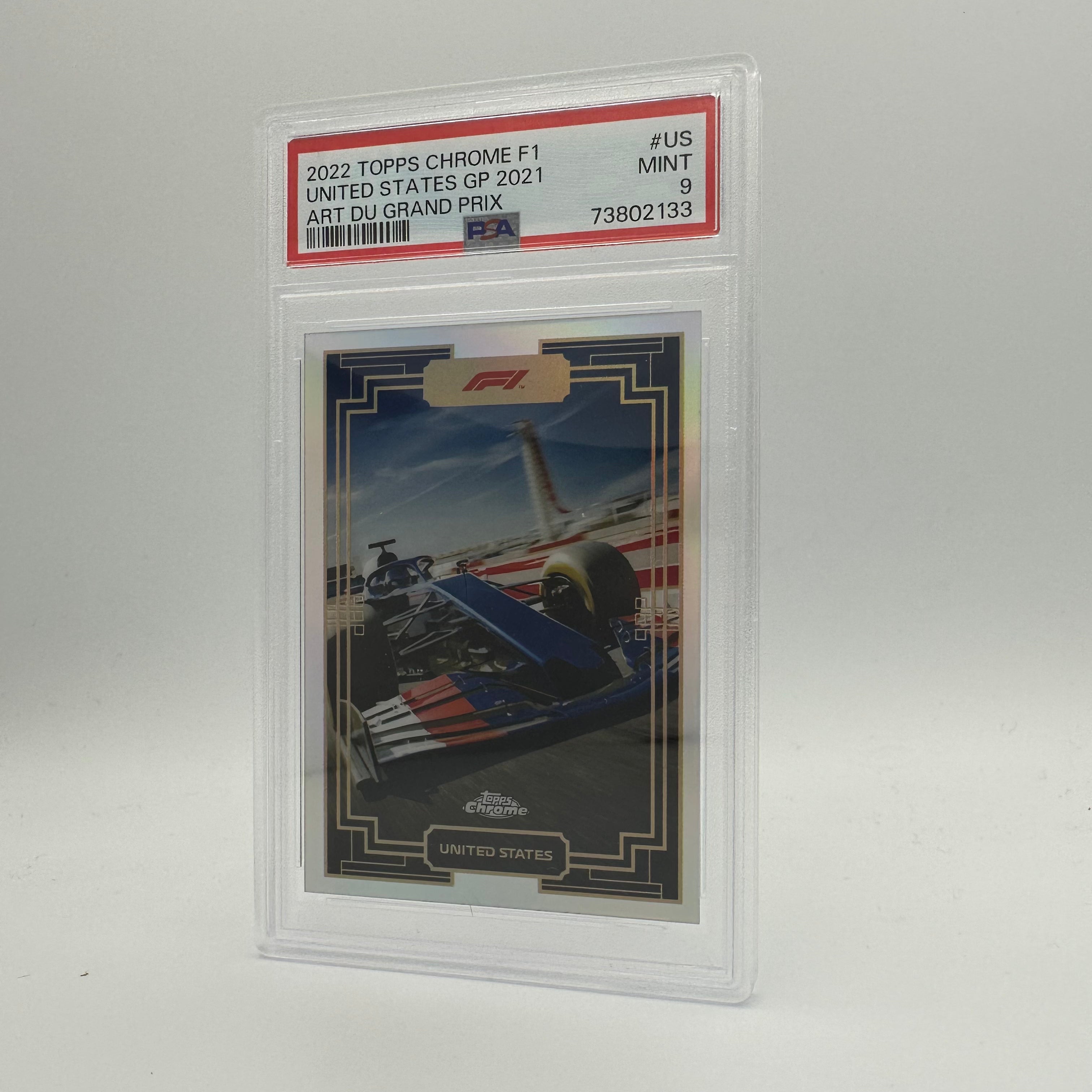 PSA 9 Graded Art du Grand Prix #US United States GP 2021 Collectible Trading Card - Perfect for F1 Racing Fans & Sports Memorabilia Collections