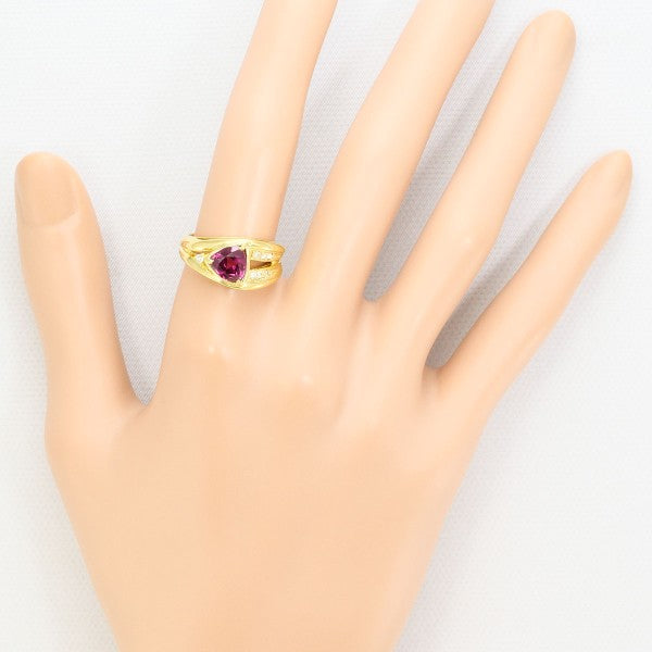 18K Yellow Gold Rhodolite Garnet Diamond Ring for Women - Elegant Vintage Style Engagement & Wedding Jewelry Gift - Perfect for Anniversaries, Proposals, and Special Occasions