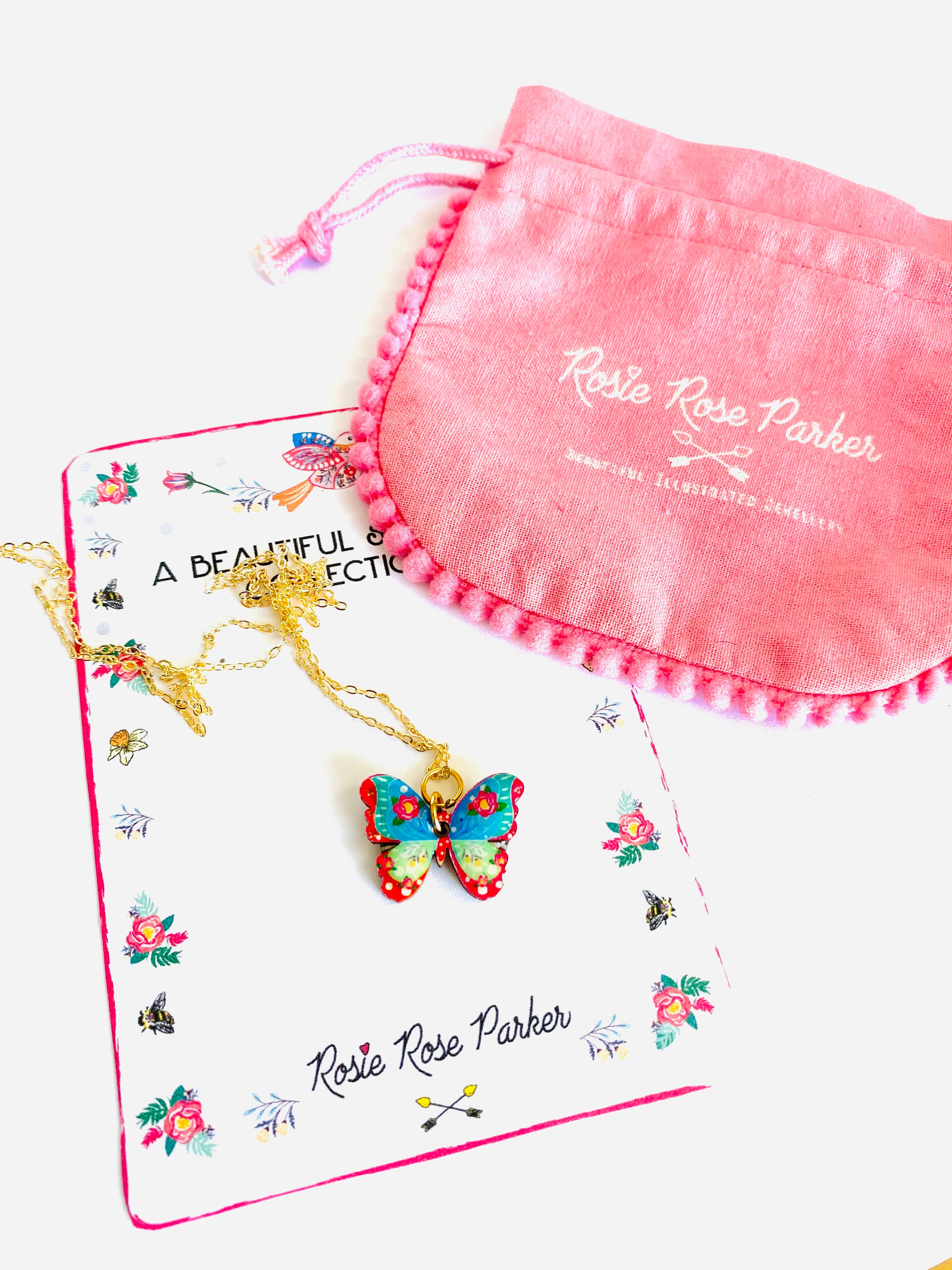 Elegant Butterfly Pendant Necklace in 14K Gold Chain - Perfect for Women's Everyday Wear & Gift Giving | Rosie Rose Parker