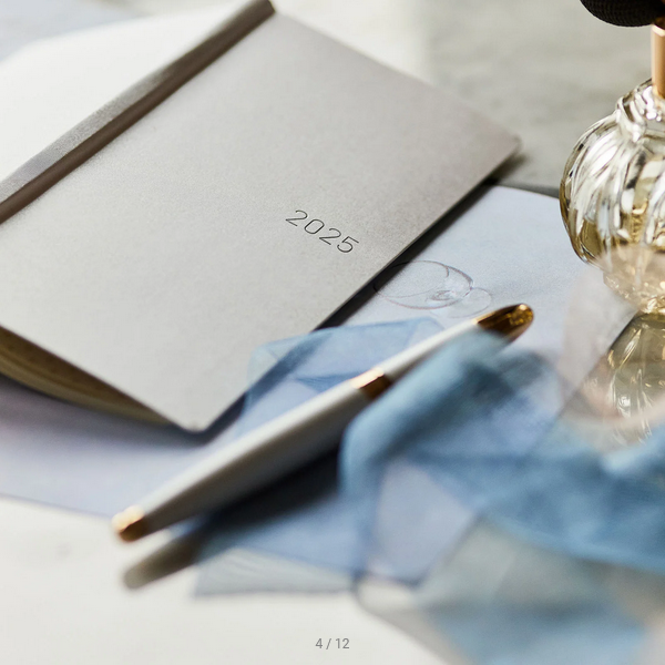 Hobonichi Techo 2025 Planner - Platinum White Weeks Hardcover, Weekly Horizontal Layout, English Edition (January Start, Monday Start) | Perfect for Journaling, Productivity & Daily Planning