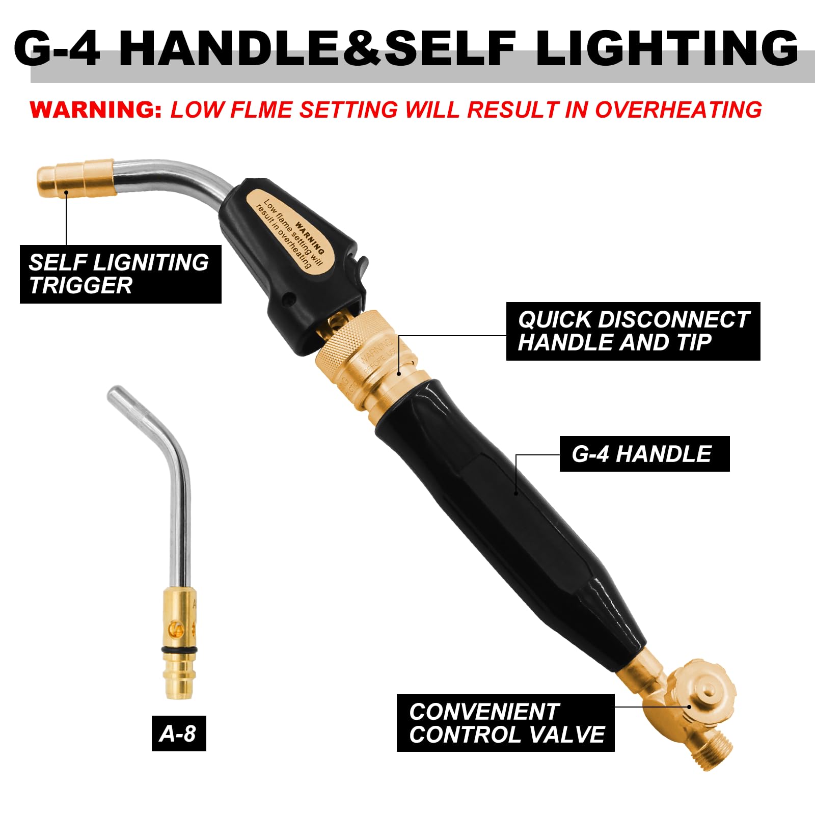 TDLX 2003MC Professional Air Acetylene Torch Kit with Fuel Gas for MC Size Tanks - Welding, Brazing & Metal Cutting Torch Set for DIY & Industrial Use