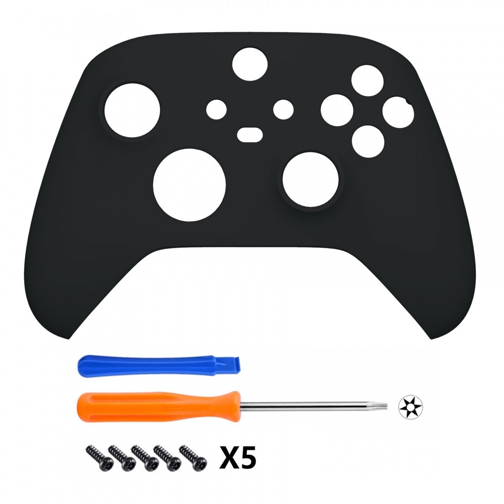 eXtremeRate Black Soft Touch Grip Faceplate Replacement for Xbox Series X/S Controller - Premium Housing Shell Case (Controller Not Included) - Perfect for Gaming, Streaming & Esports